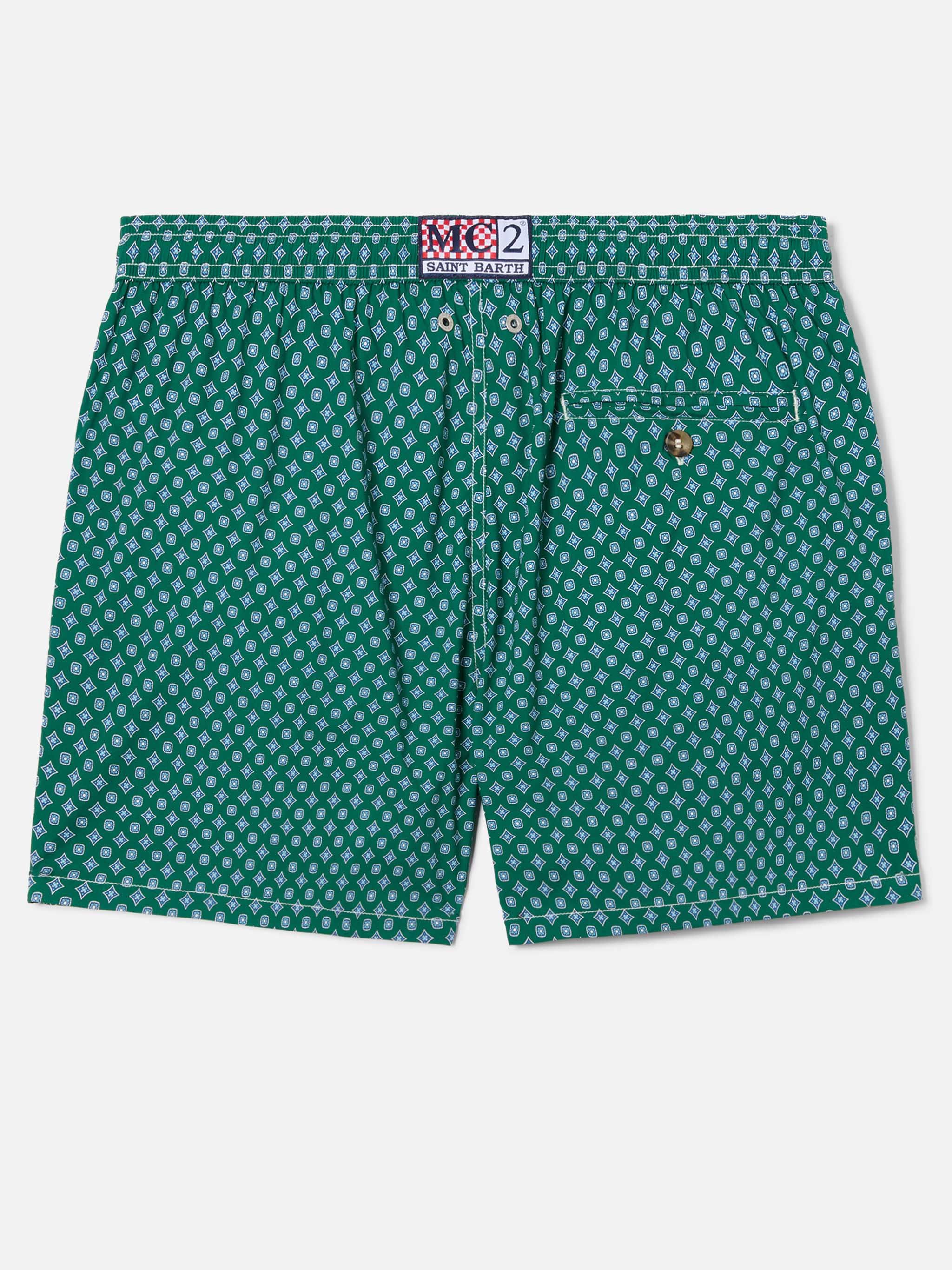 Costume mare Lighting Micro verde con stampa geometrica all-over - Image 2