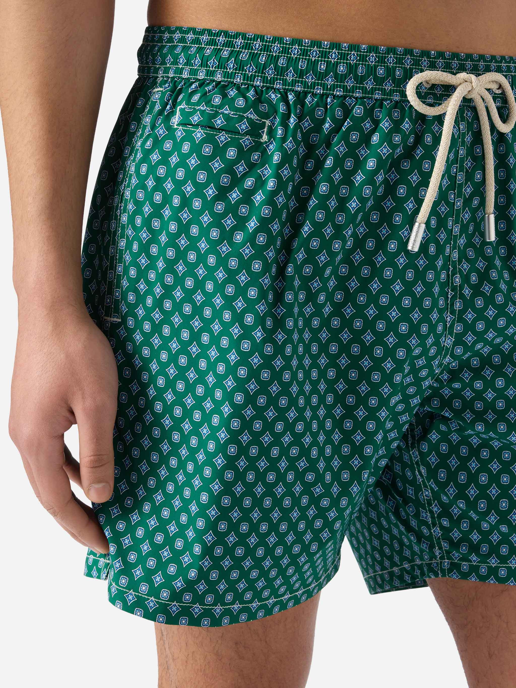 Costume mare Lighting Micro verde con stampa geometrica all-over - Image 4