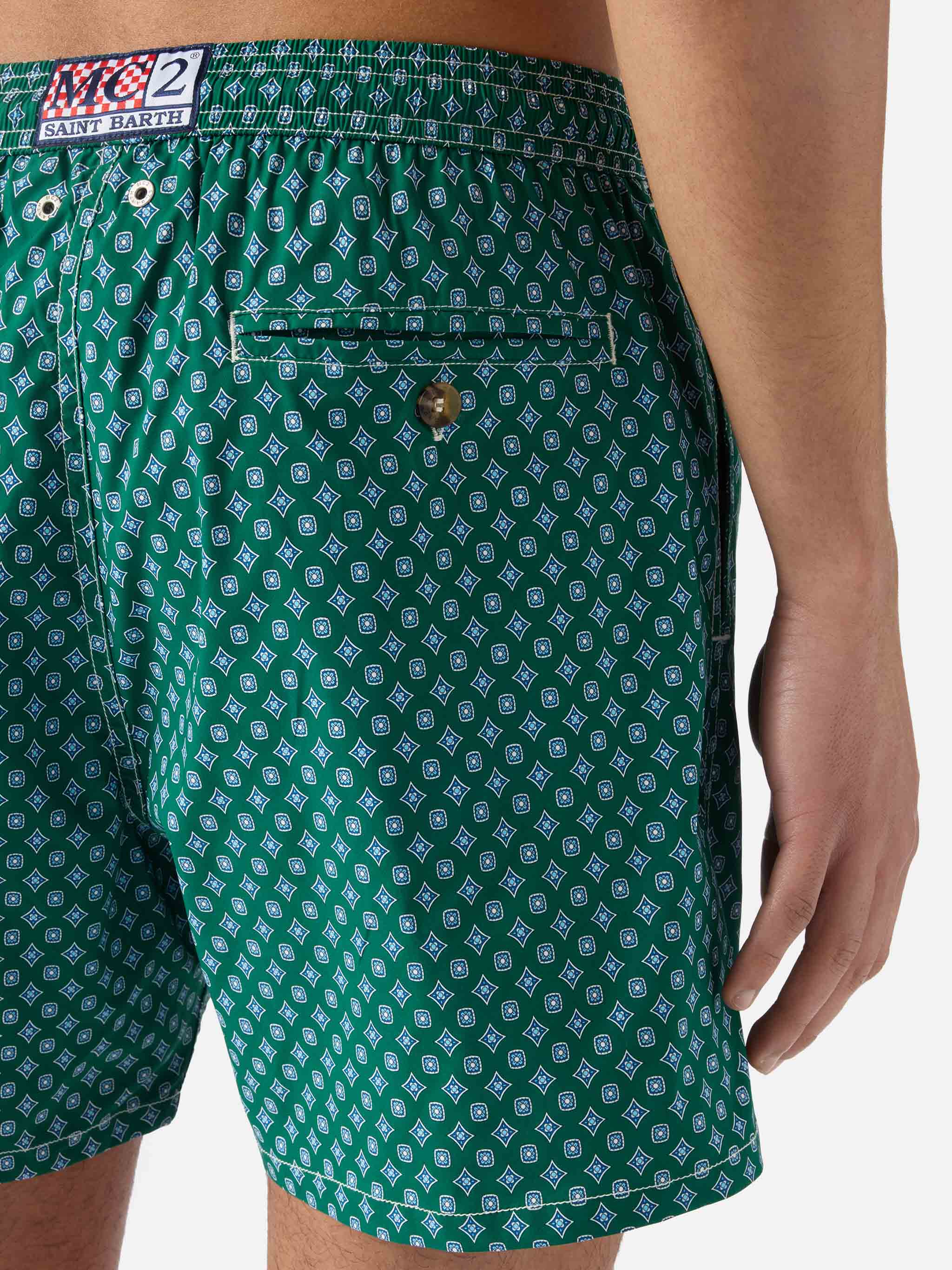 Costume mare Lighting Micro verde con stampa geometrica all-over - Image 6