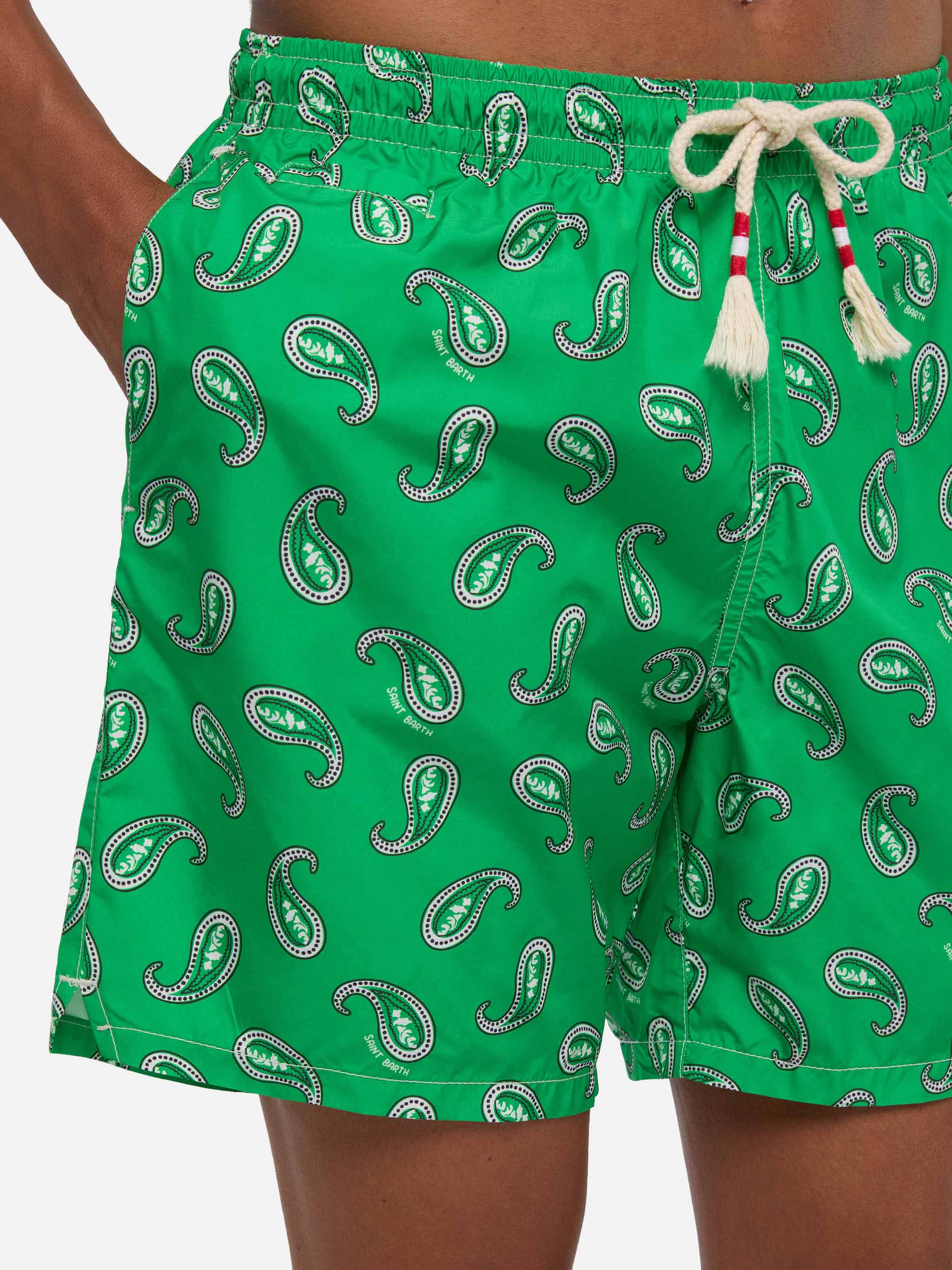 Costume mare Caprese stampa paisley verde - Image 4