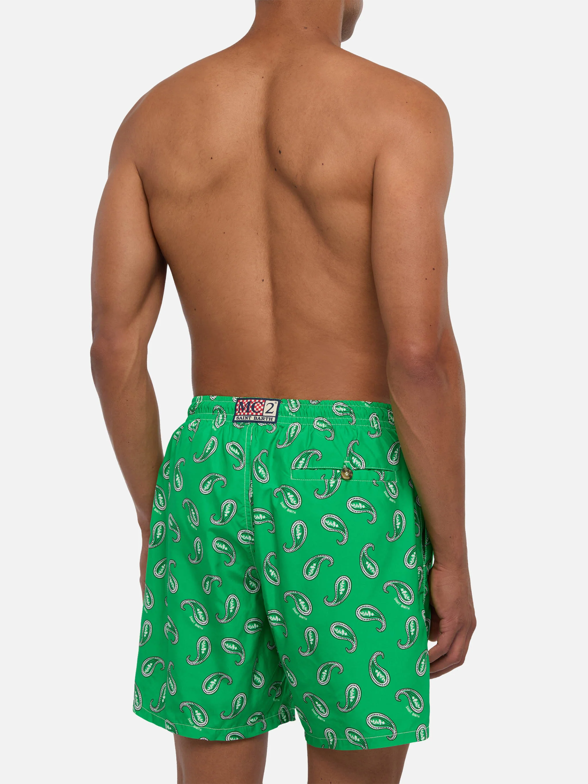 Costume mare Caprese stampa paisley verde - Image 5