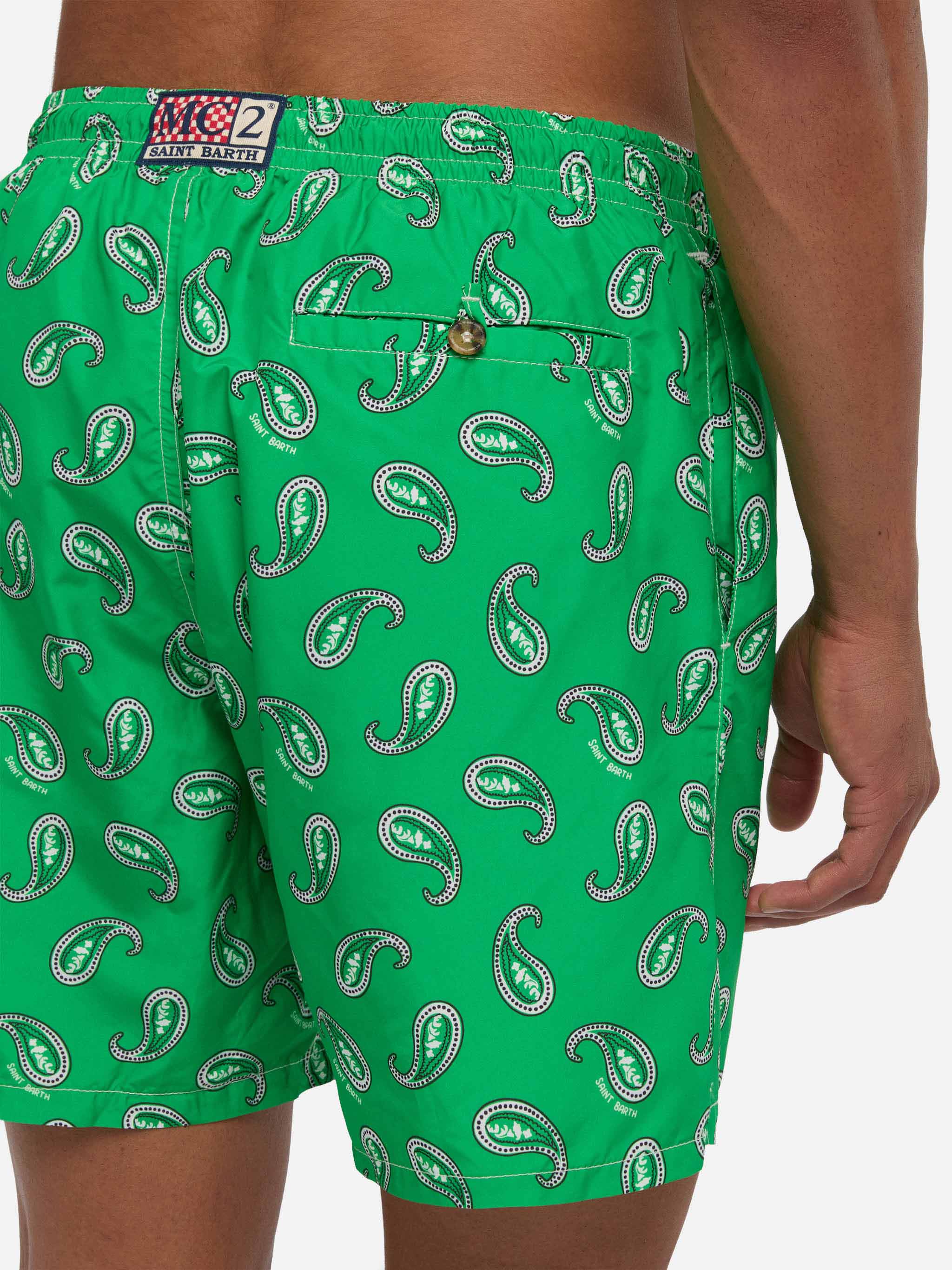 Costume mare Caprese stampa paisley verde - Image 6