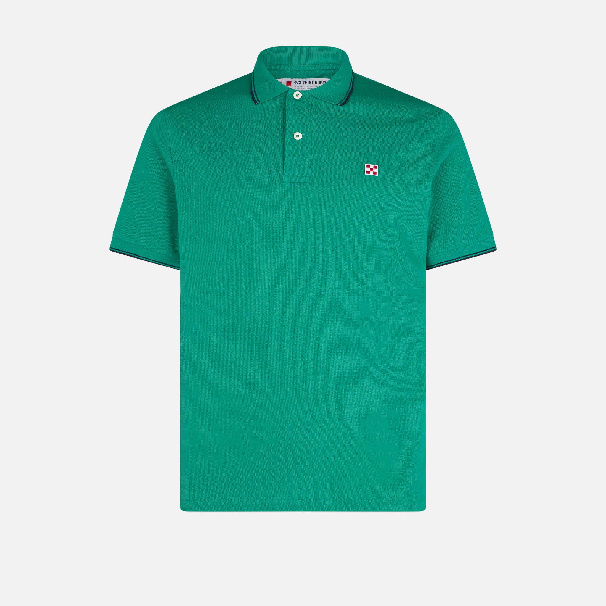 Polo piquet verde con logo St. Barth - Image 4