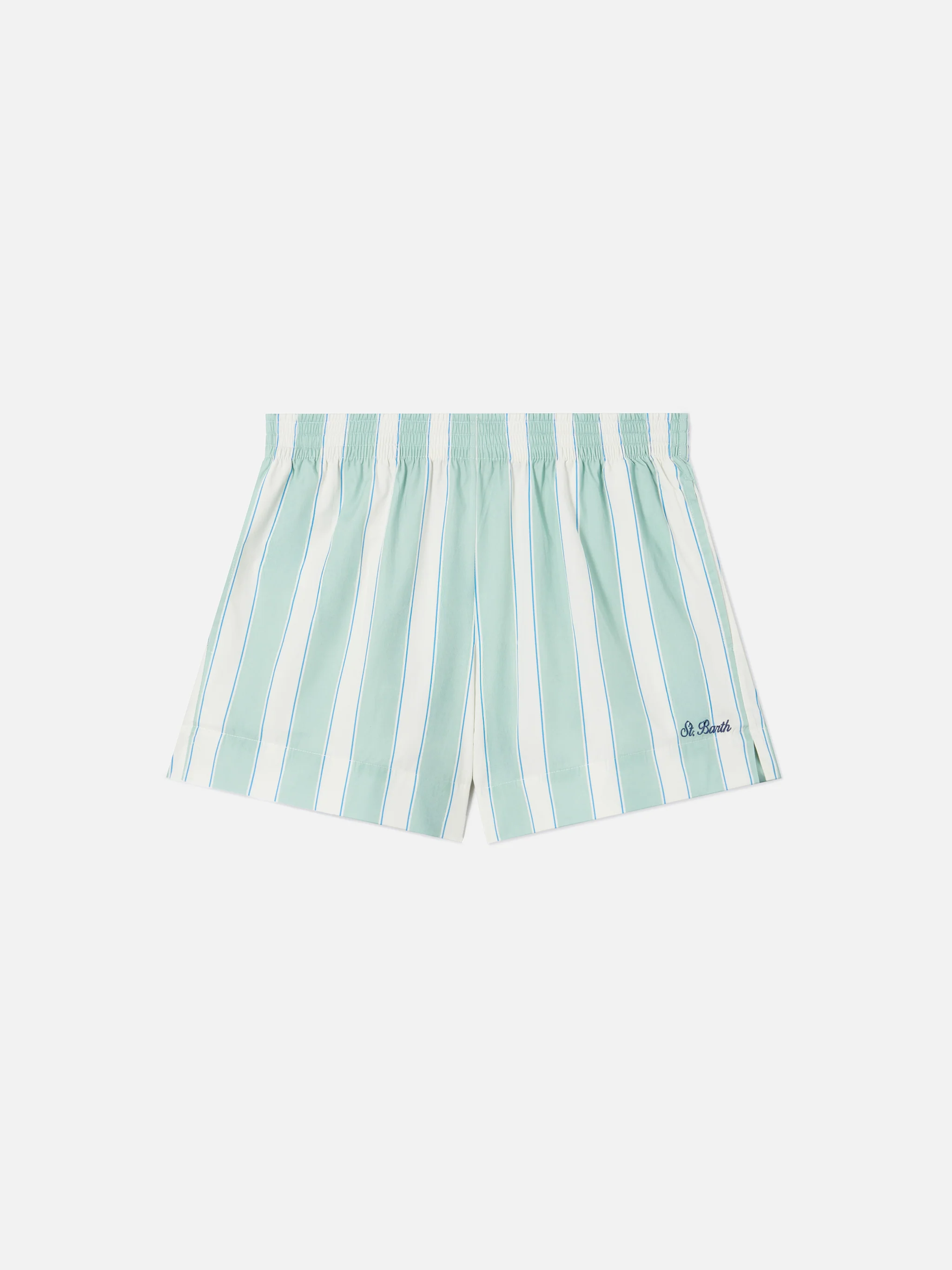 Shorts Meave in cotone a righe verdi - Image 5