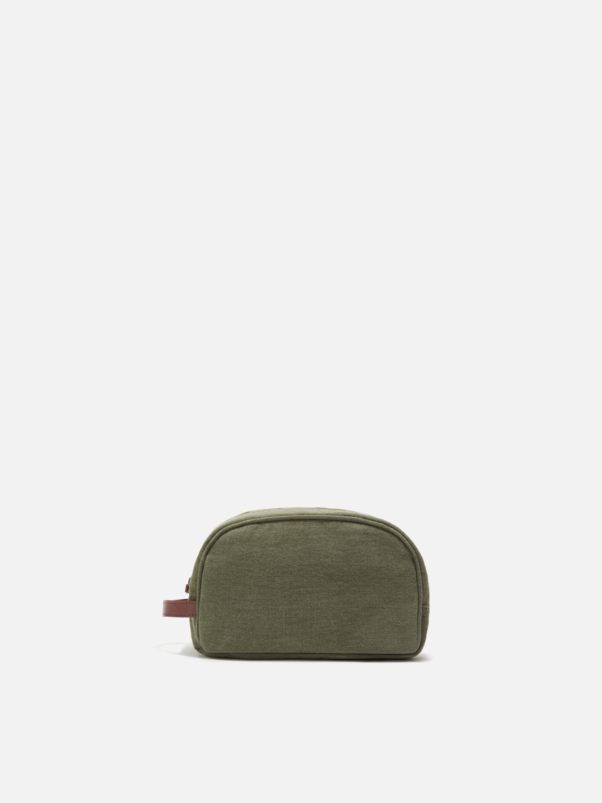Beauty Bag Westwood in lino verde con logo ricamato - Image 3