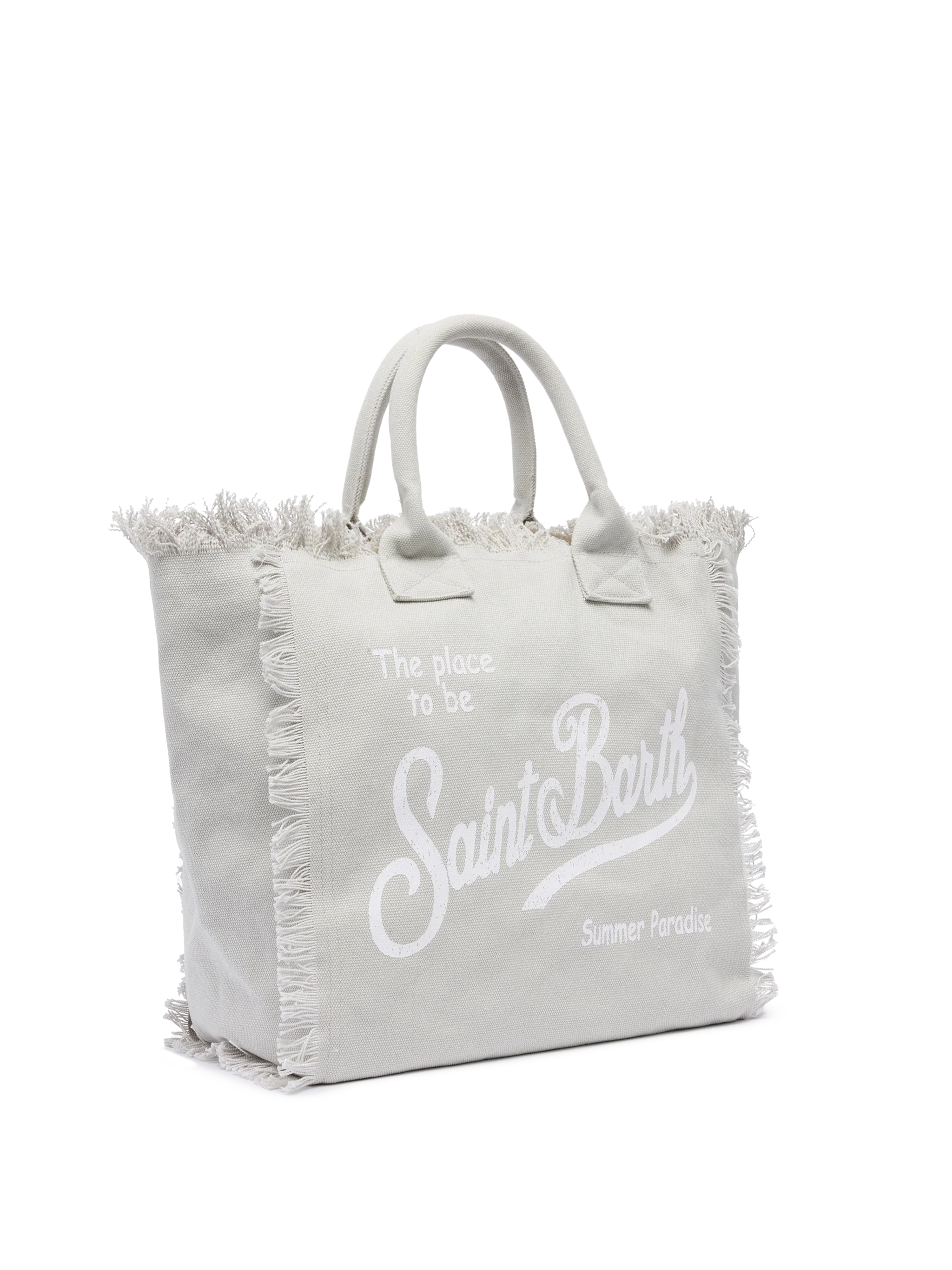 Borsa a spalla Vanity in canvas di cotone grigio - Image 4