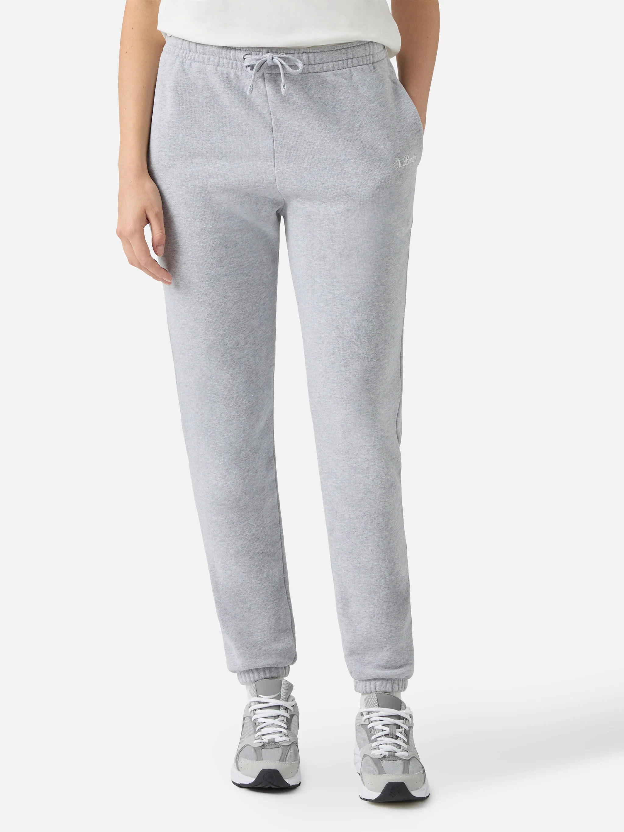 Pantaloni joggers Odalys in pile grigio - Image 2
