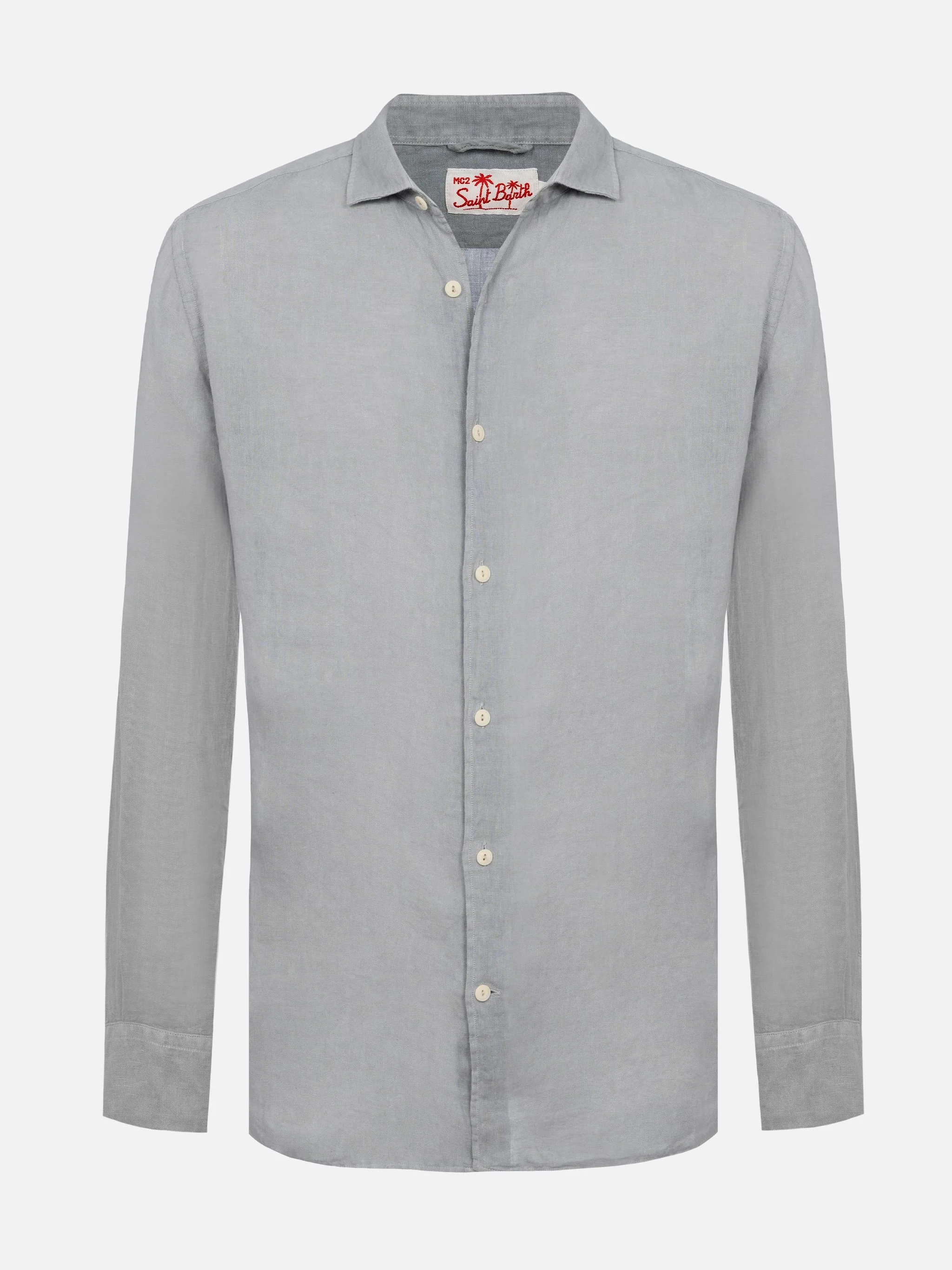 Camicia Pamplona in lino grigio - Image 4