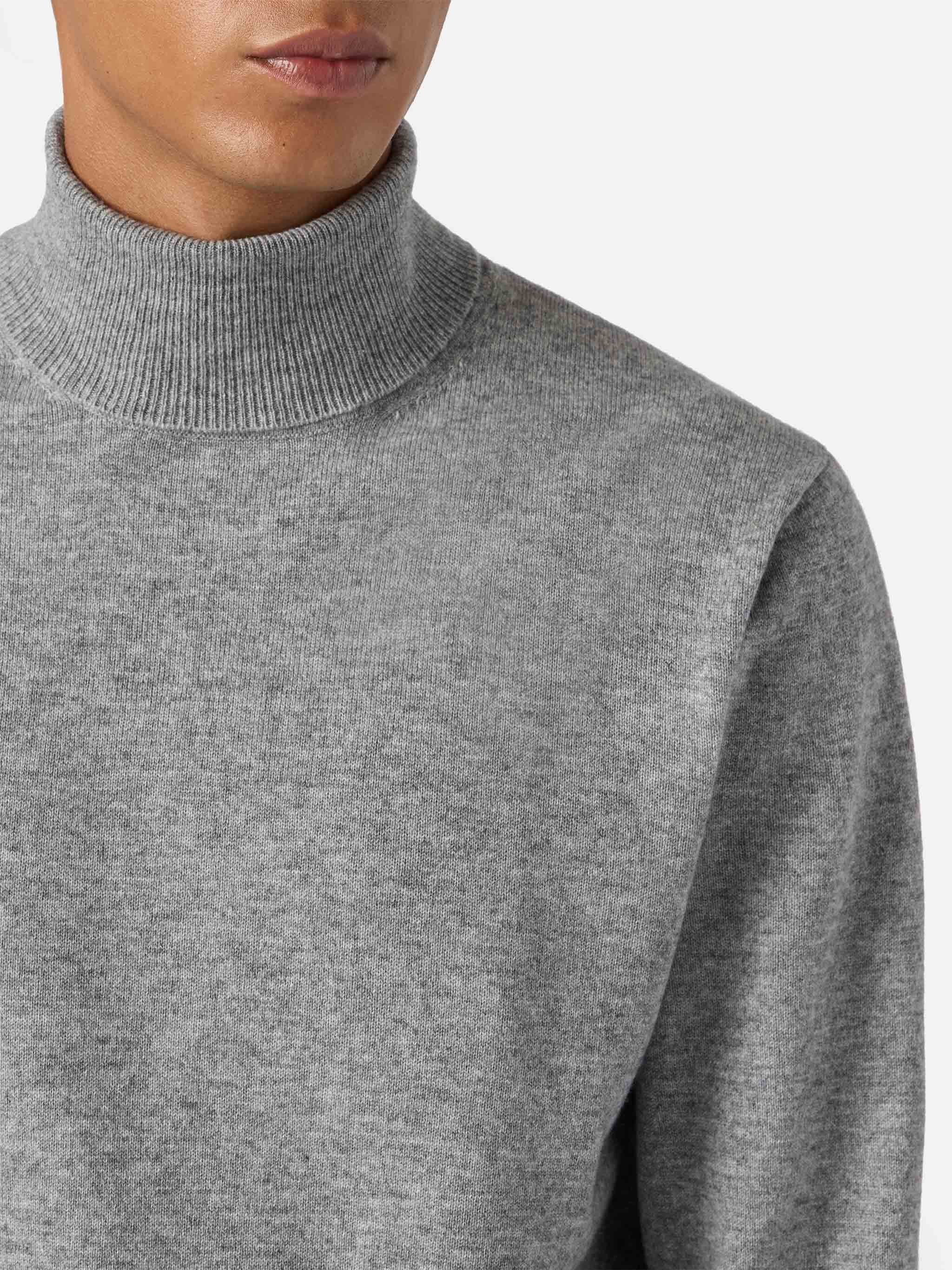 Dolcevita Bond in lana merino cashmere grigio melange - Image 2