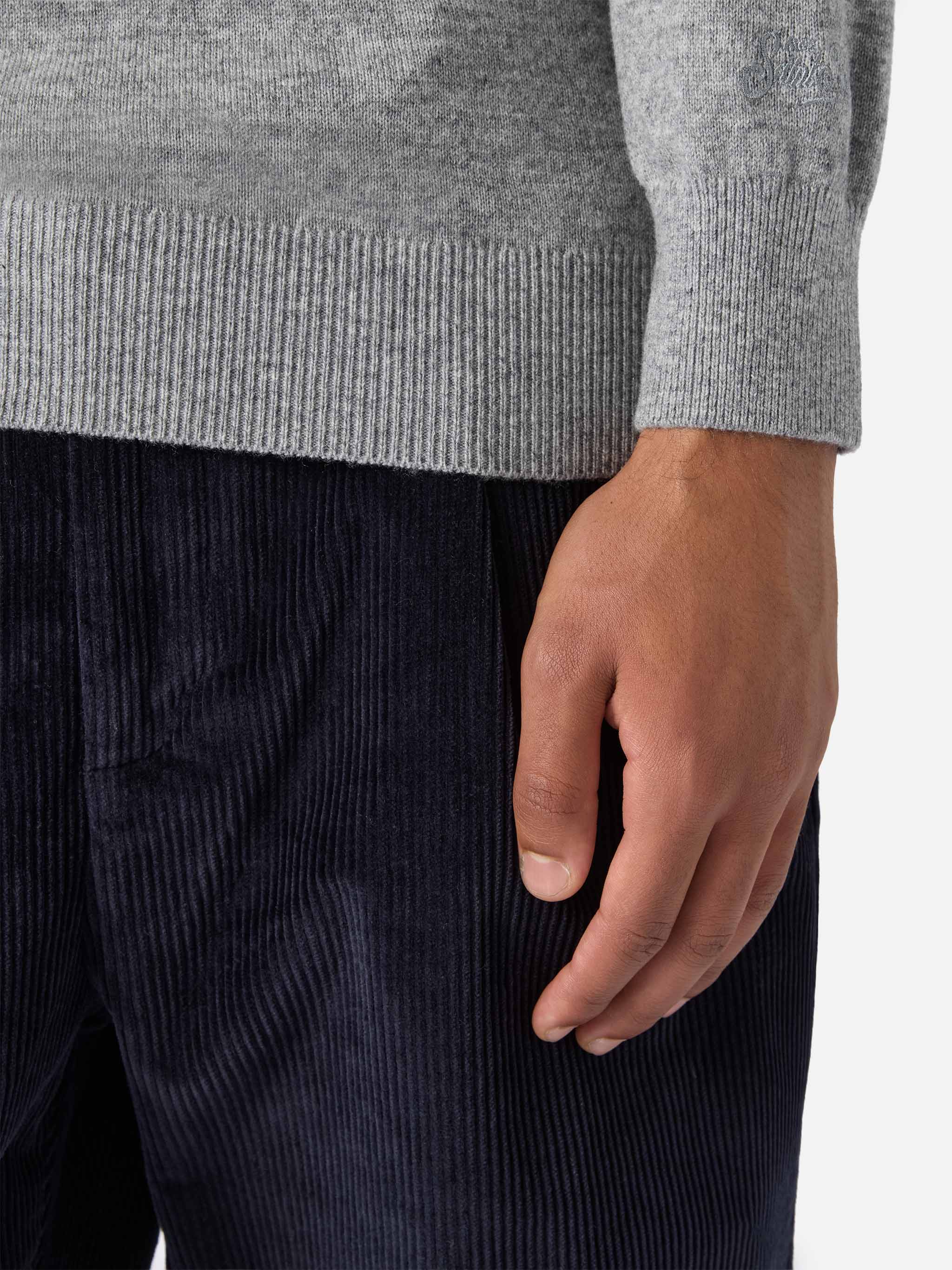 Dolcevita Bond in lana merino cashmere grigio melange - Image 3