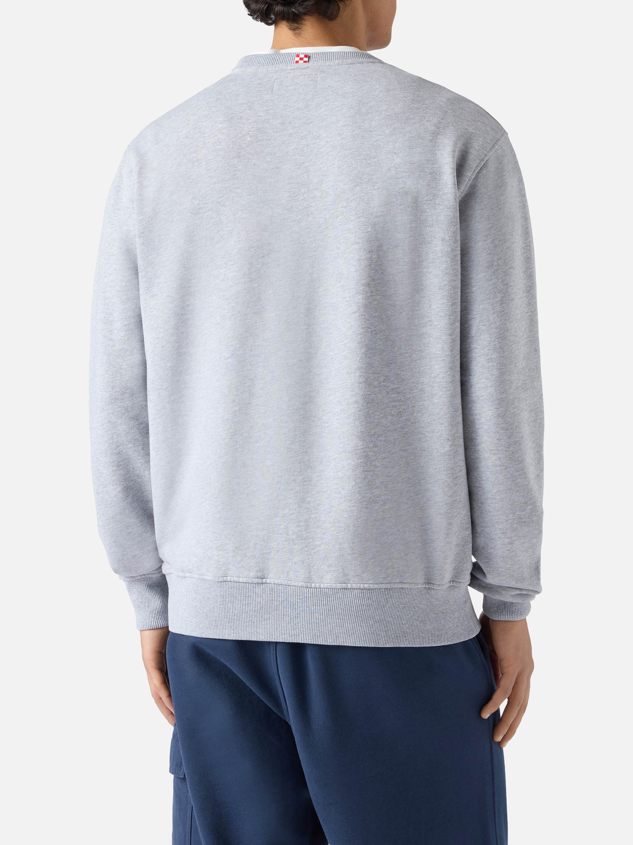 Felpa Ponza in cotone girgio con logo Sport Club effetto spugna - Image 3