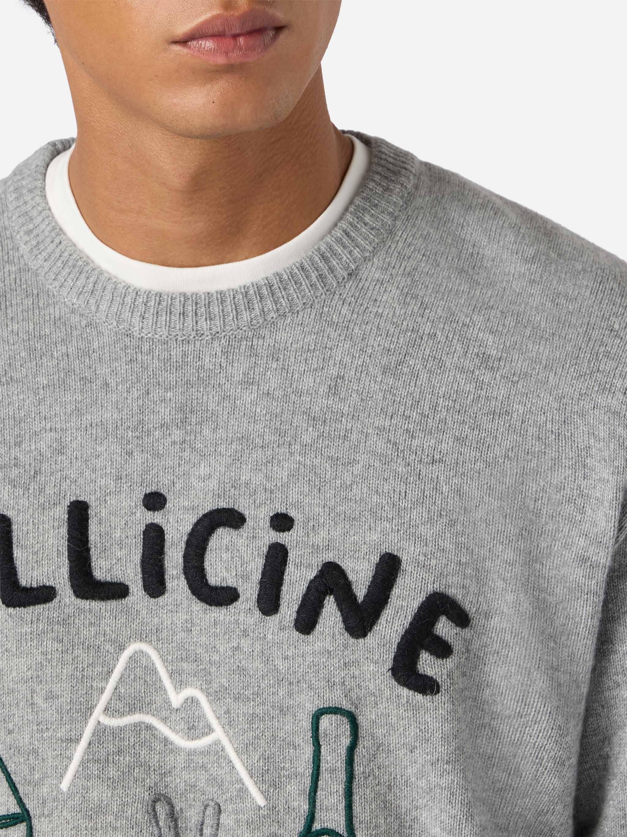Maglione in  misto cashmere Heron con ricamo Bollicine team - Image 2