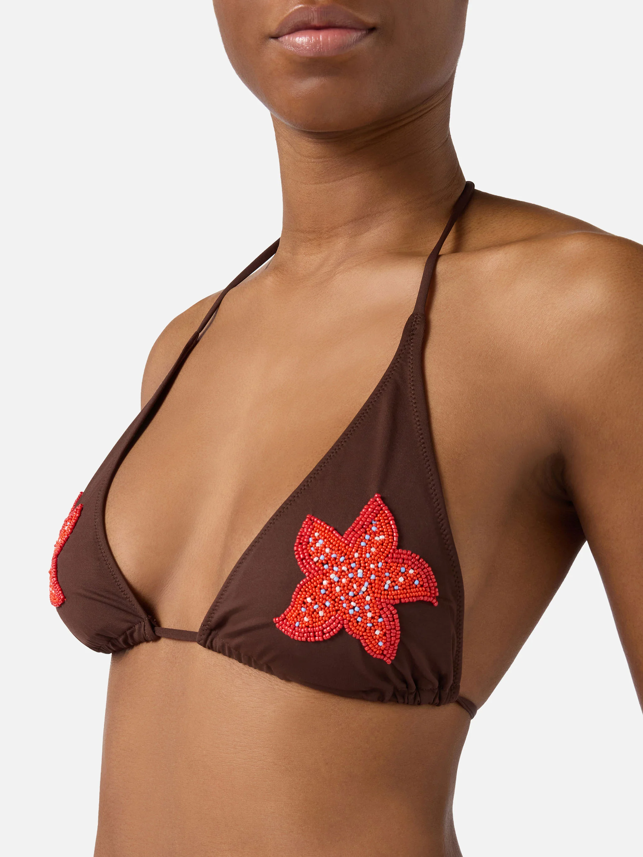 Top bikini Guiana a triangolo con stelle marine in perline - Image 2