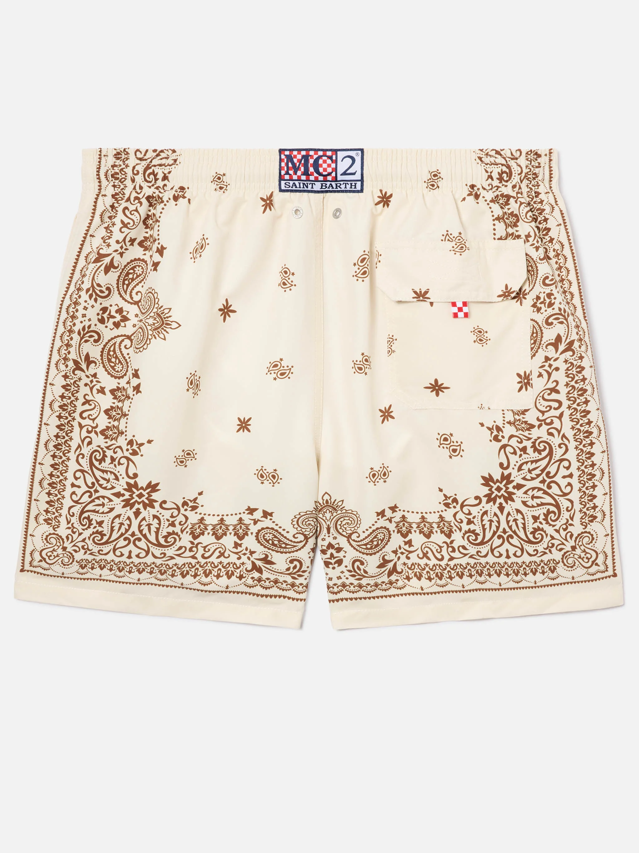 Costume mare Gustavia beige con stampa bandana - Image 2