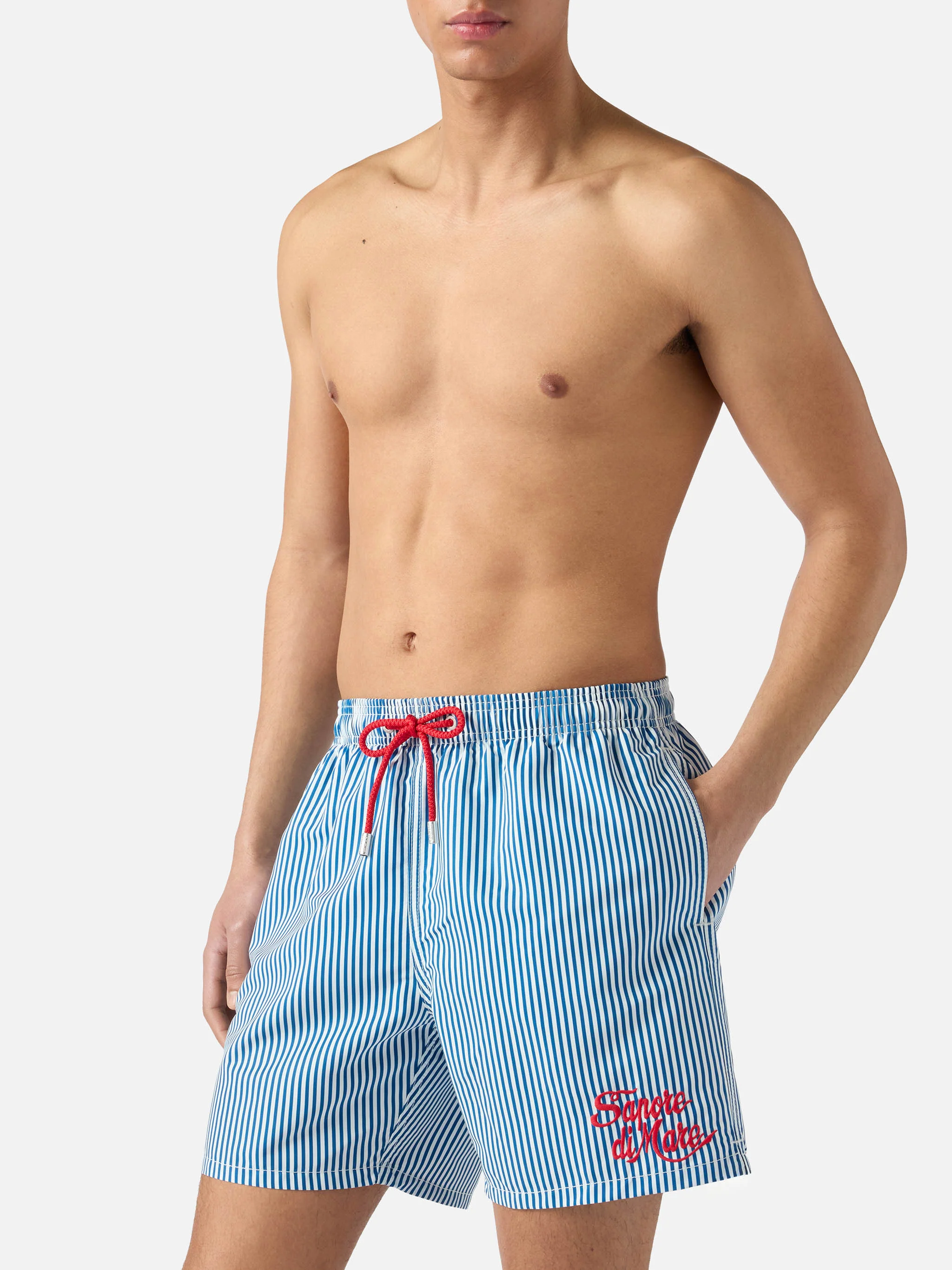 Costume mare Gustavia a righe blu con ricamo Sapore di Mare | Special Edition - Image 3