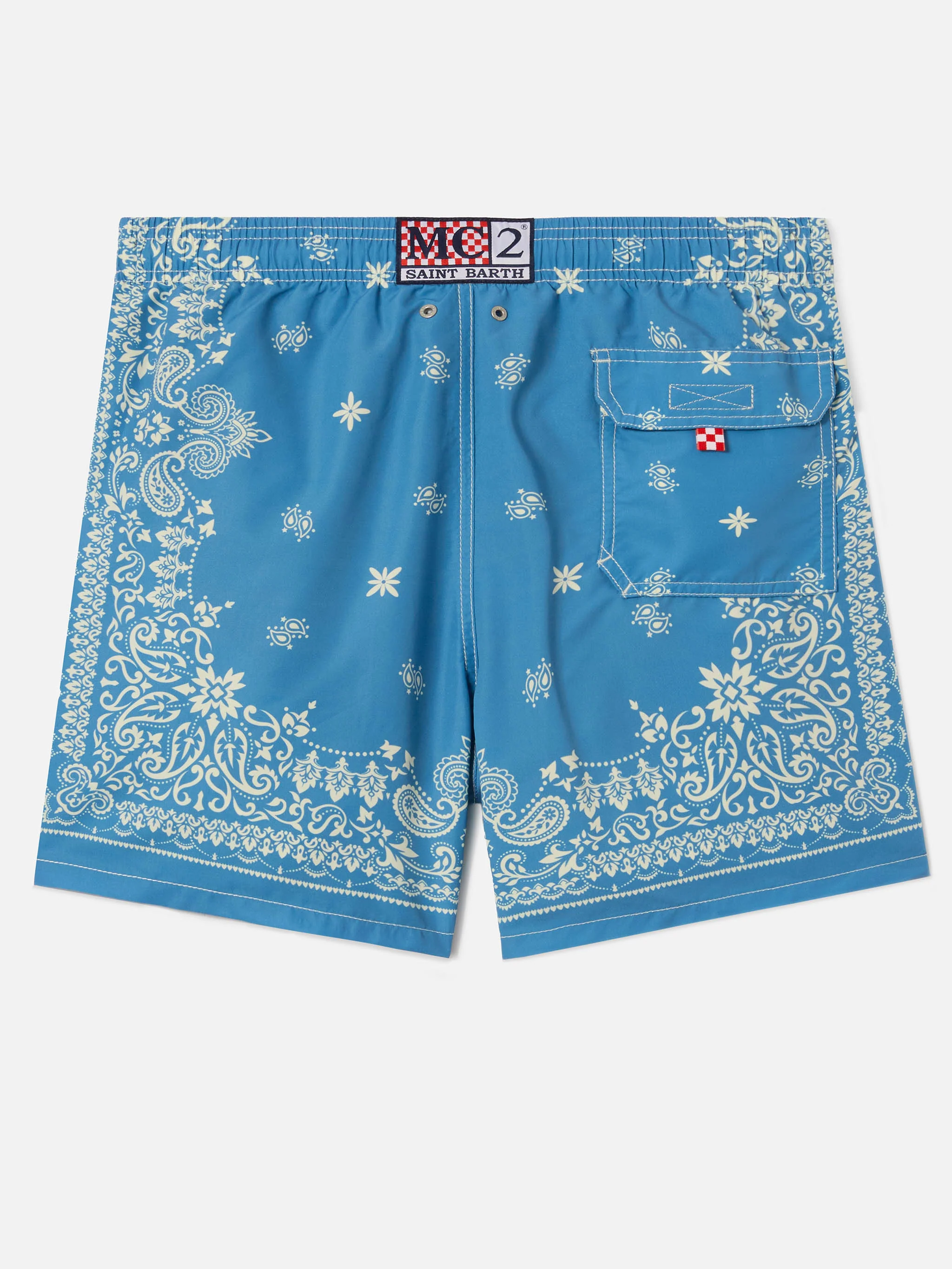 Costume mare Gustavia azzurro con stampa bandana - Image 2
