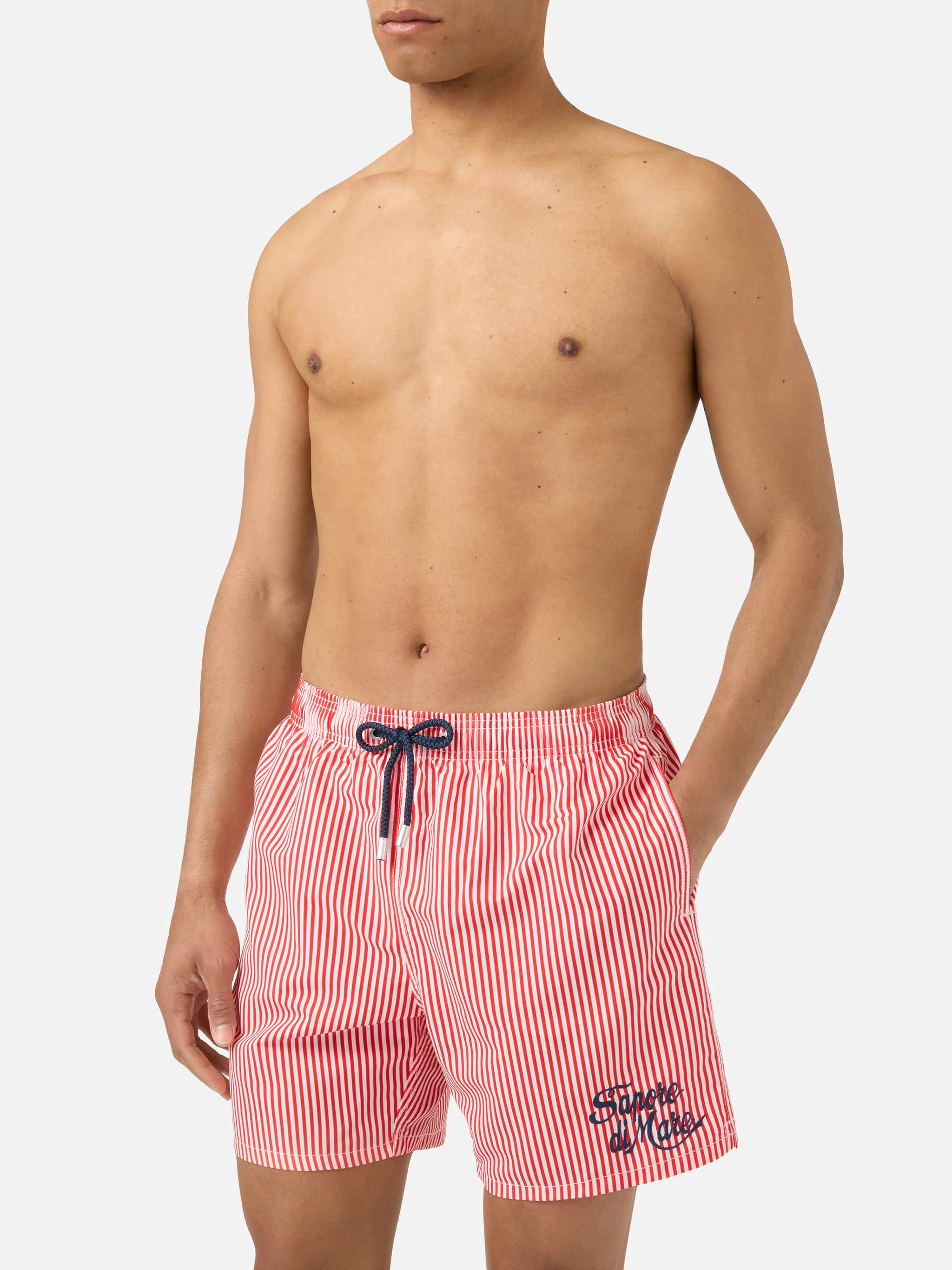 Costume mare Gustavia a righe rosse con ricamo Sapore di Mare | Special Edition - Image 3
