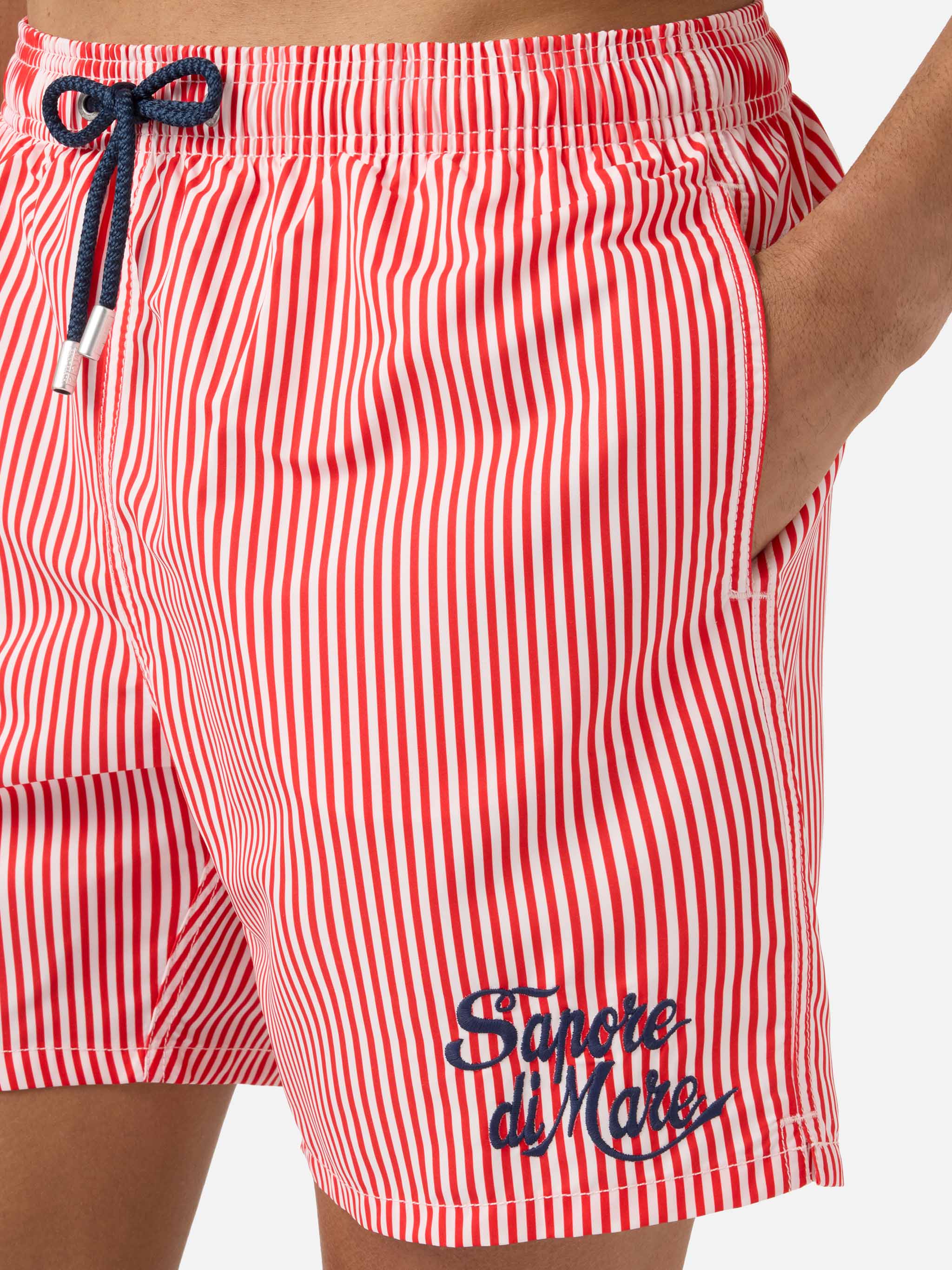Costume mare Gustavia a righe rosse con ricamo Sapore di Mare | Special Edition - Image 4