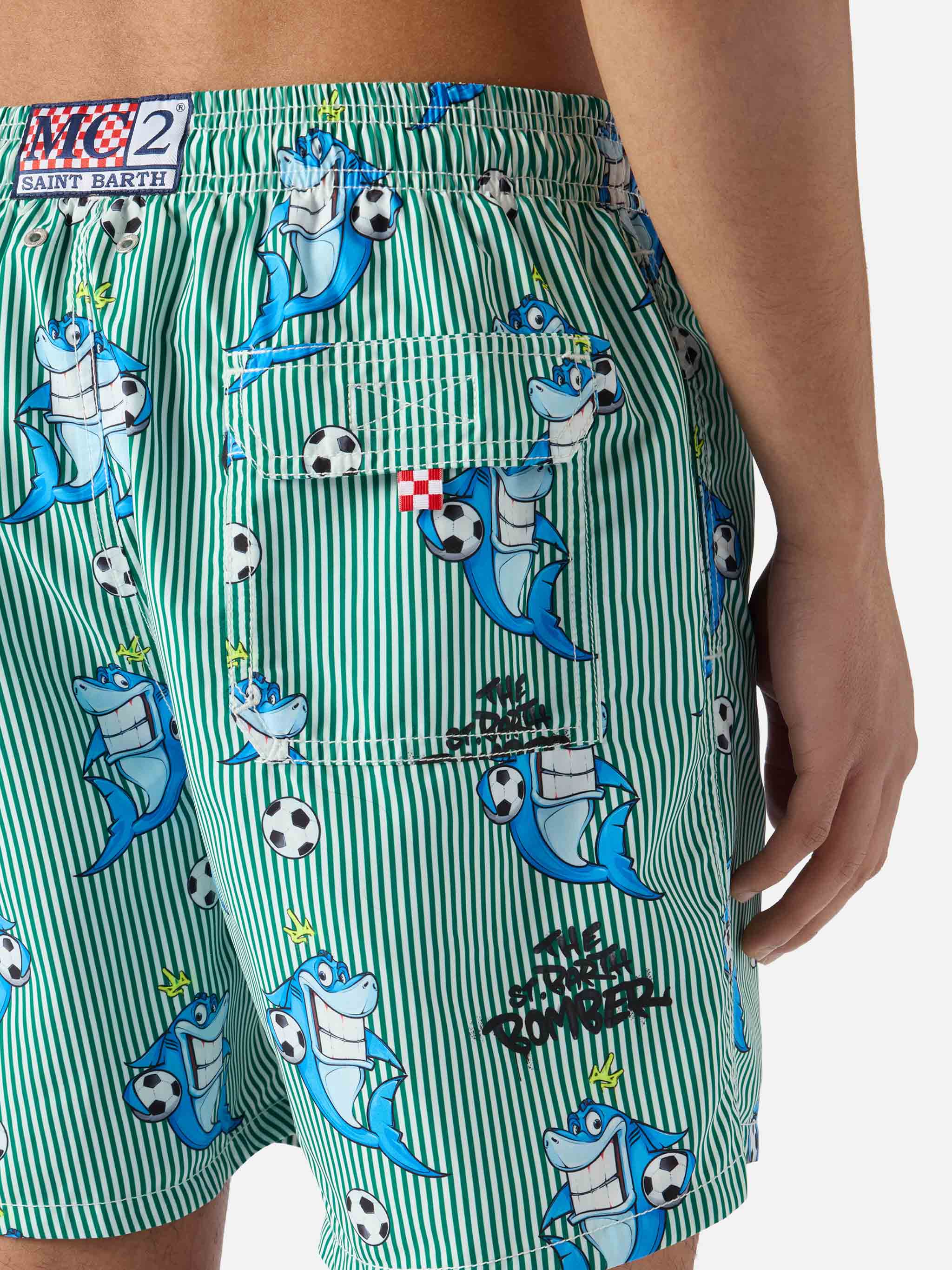 Costume mare Gustavia a righe con stampa squali | Special Edition - Image 6