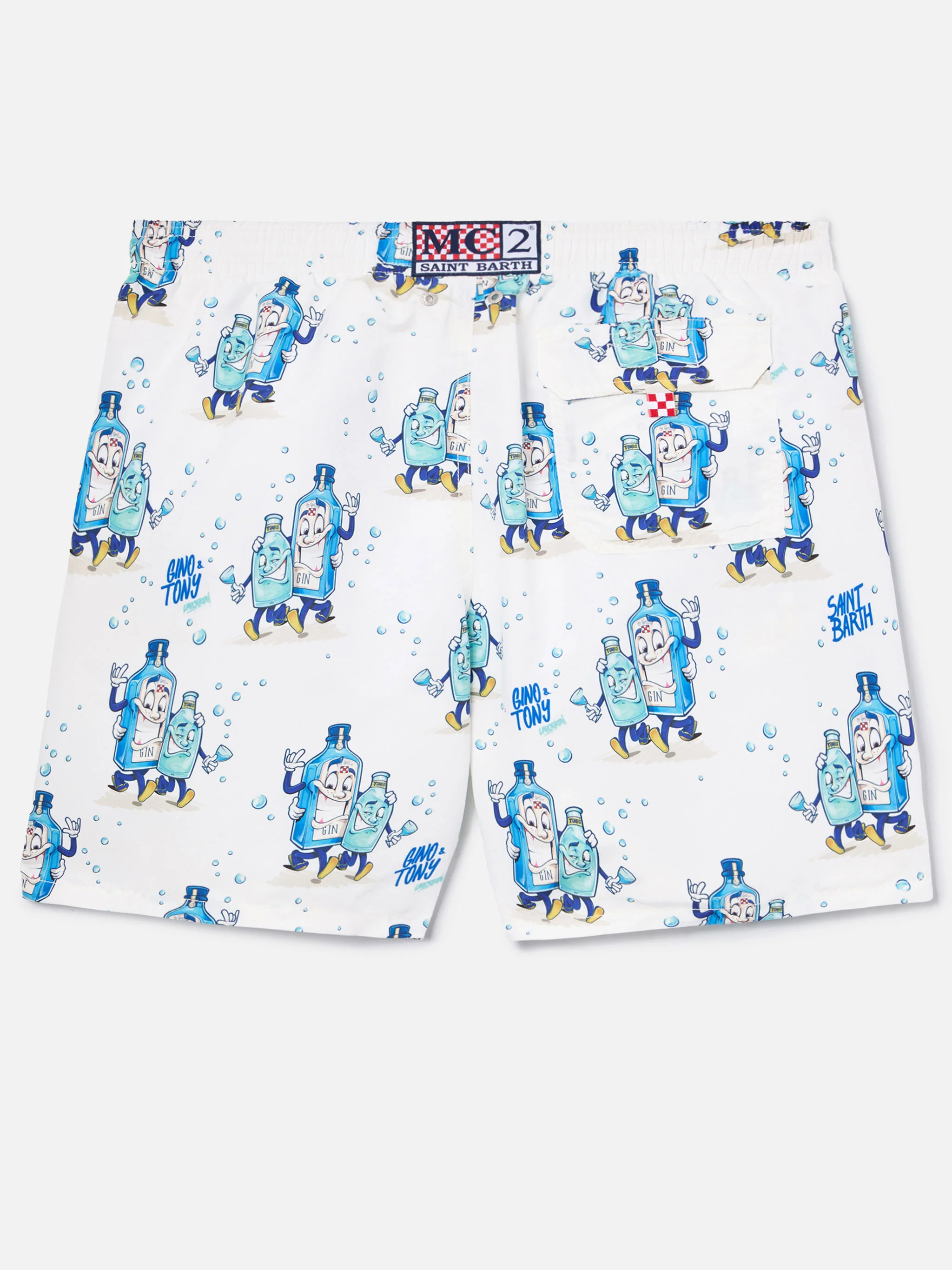 Costume mare Gustavia bianco con stampa Gino & Tony | Special Edition - Image 2