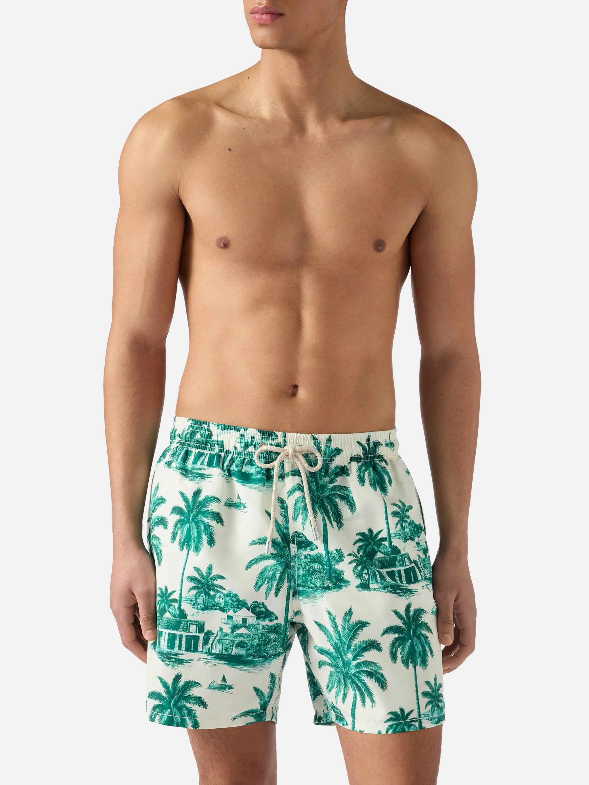 Costume mare Gustavia toile de jouy verde | Special Edition - Image 3