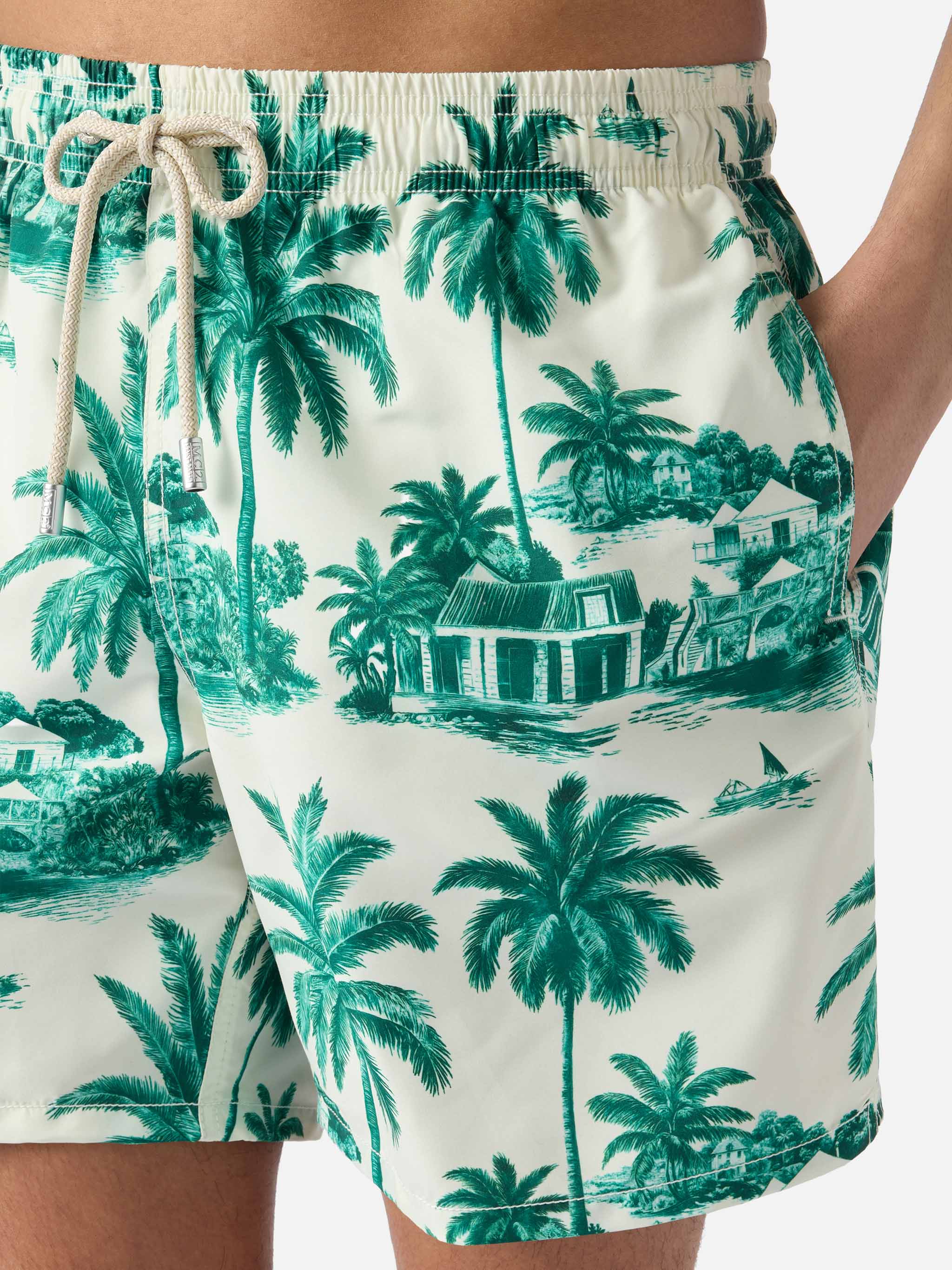 Costume mare Gustavia toile de jouy verde | Special Edition - Image 4