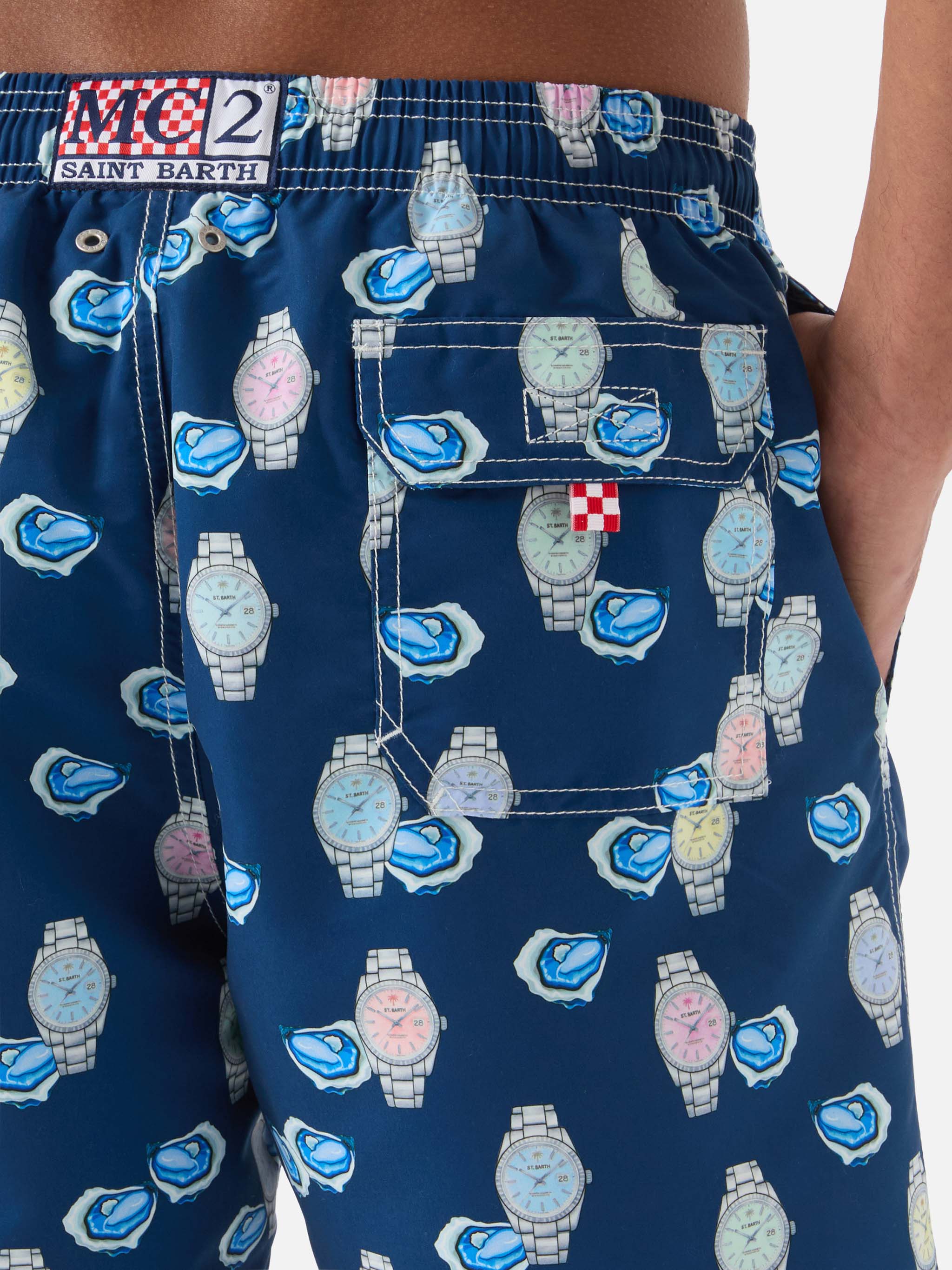 Costume mare Gustavia con stampa ostriche e orologi  - Image 6