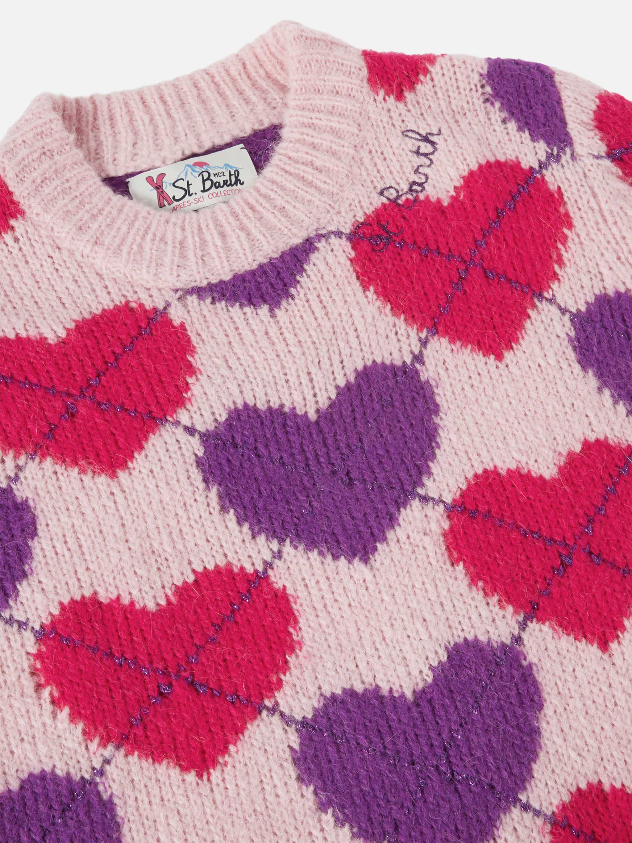Abito a collo alto Cutie Soft lavorato a maglia con jacquard argyle - Image 2