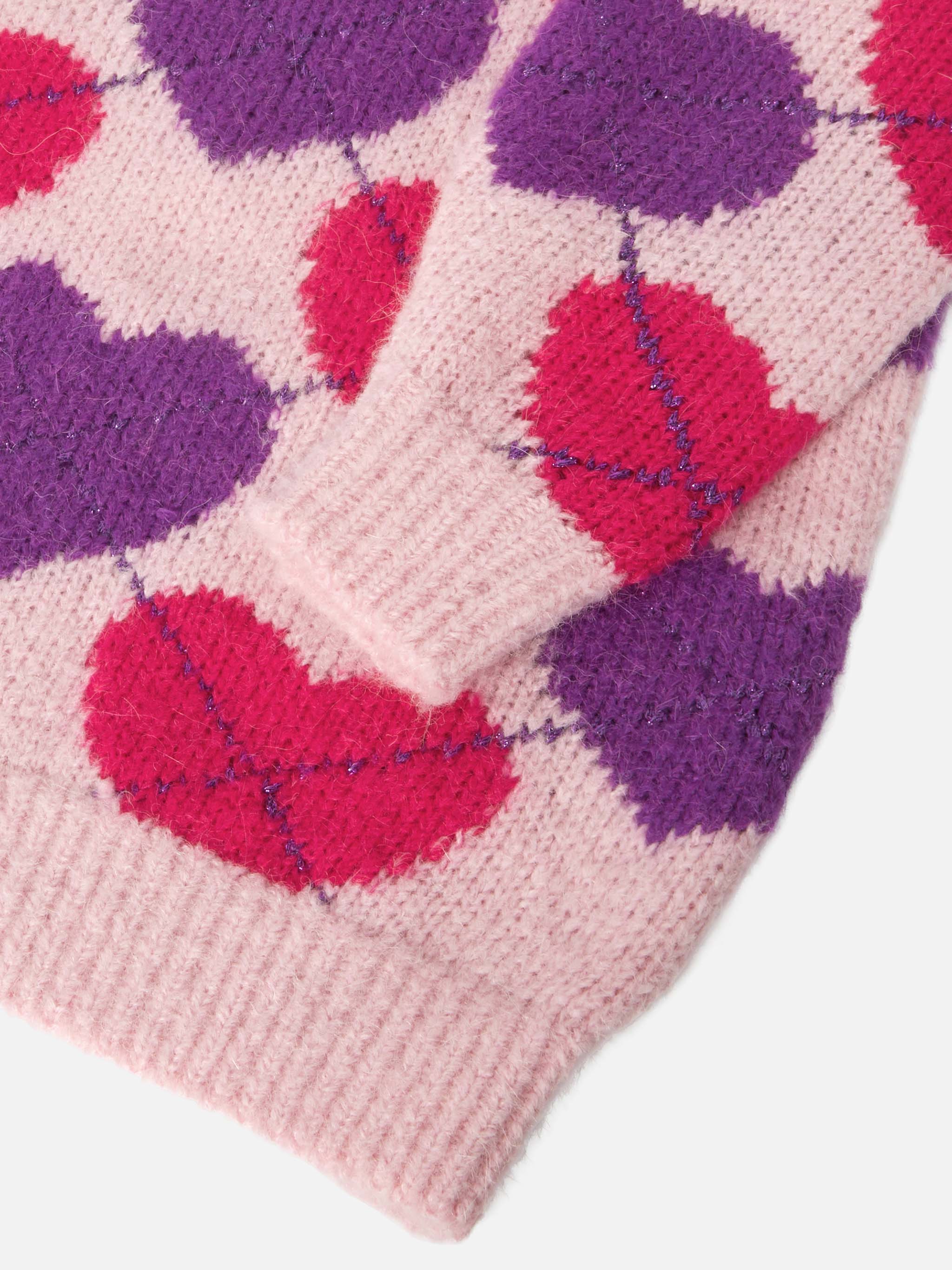 Abito a collo alto Cutie Soft lavorato a maglia con jacquard argyle - Image 4