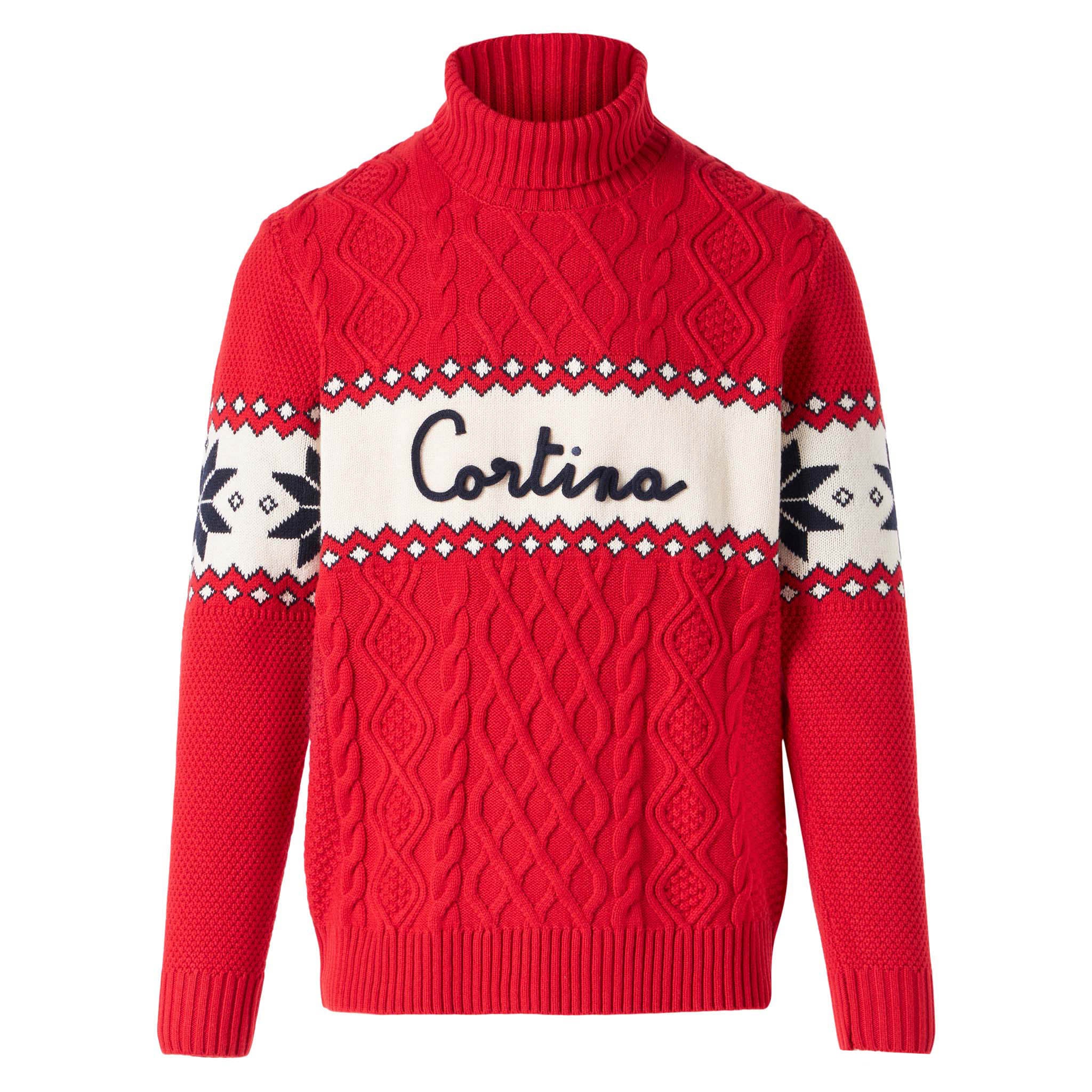 Maglione mezzo collo alto con scritta Cortina - Image 4