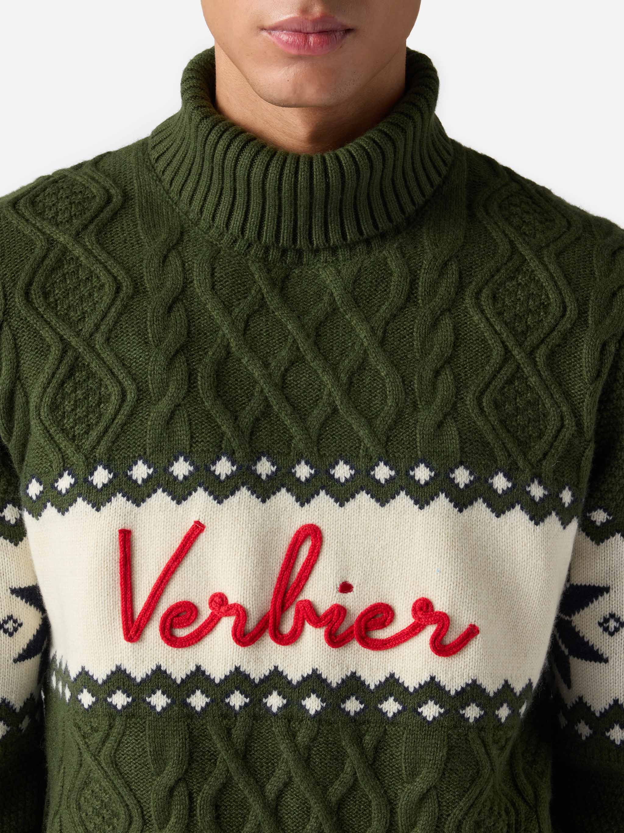 Maglione mezzo collo alto con scritta Verbier - Image 2