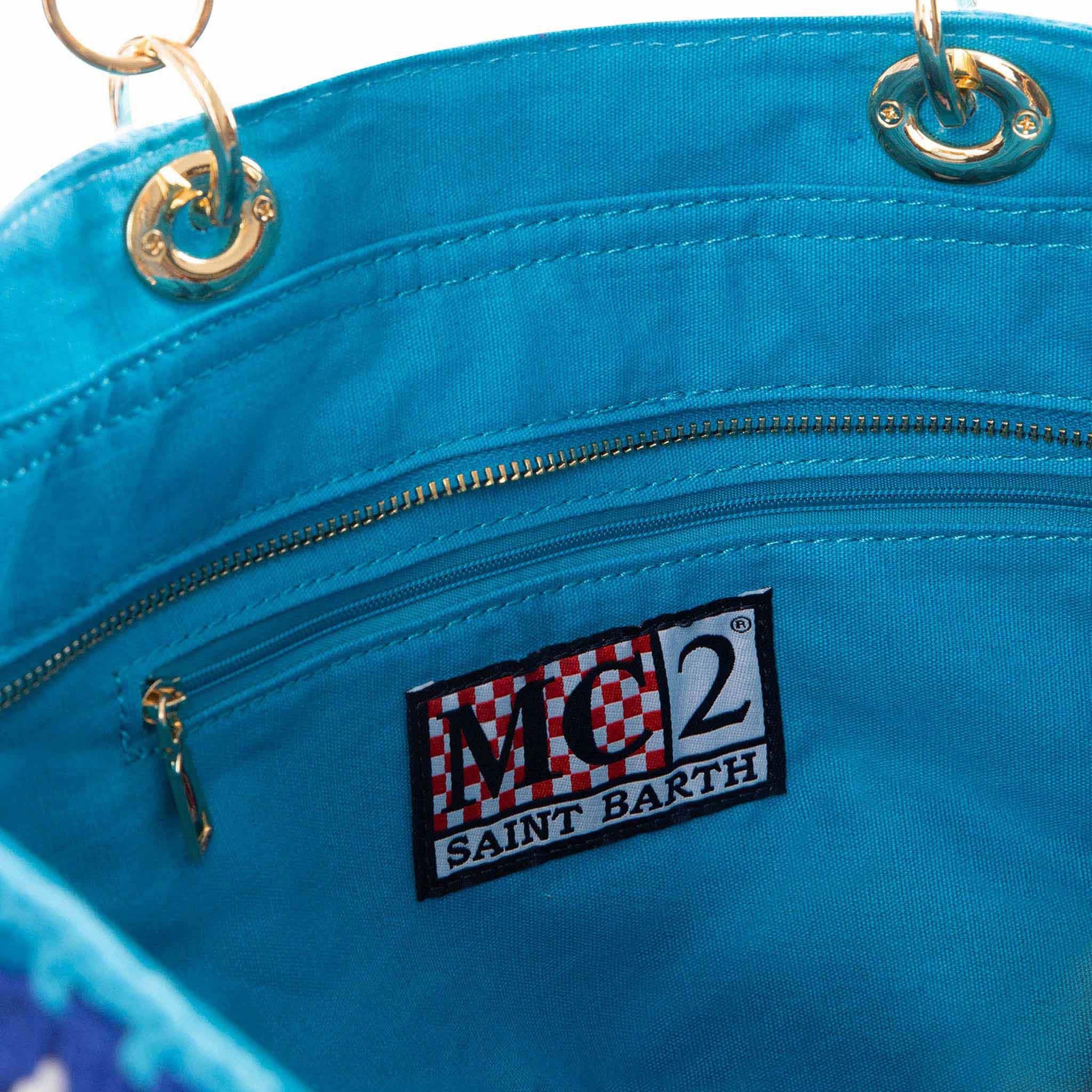 Borsa Victoria Crochet in crochet con fiori azzurri - Image 5