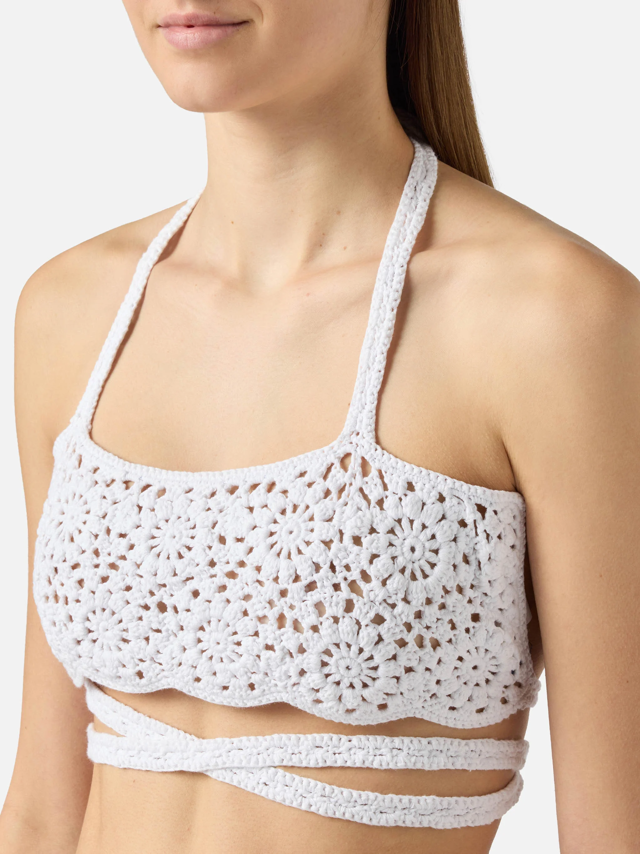 Top in cotone crochet Alanis con motivo floreale - Image 2