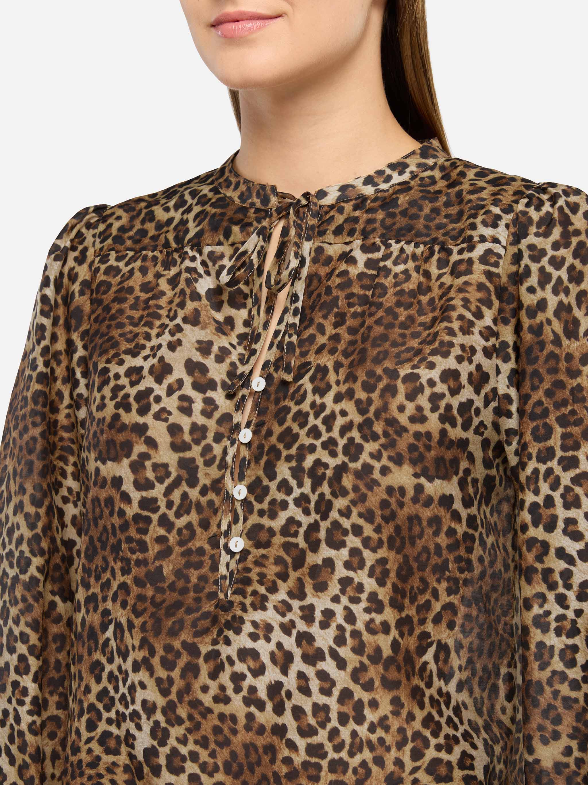 Harper blusa in voile di seta con stampa animalier - Image 2