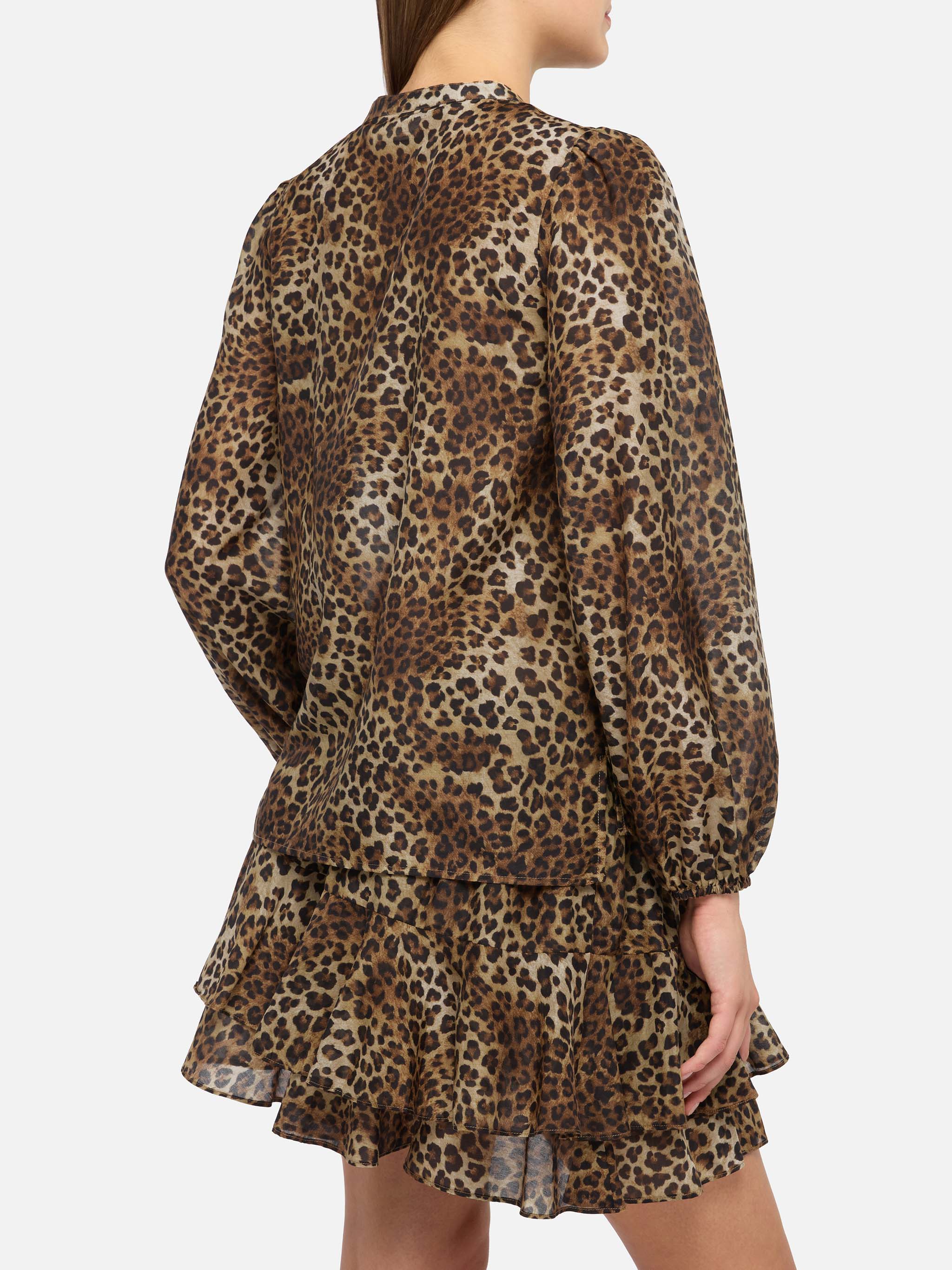 Harper blusa in voile di seta con stampa animalier - Image 3