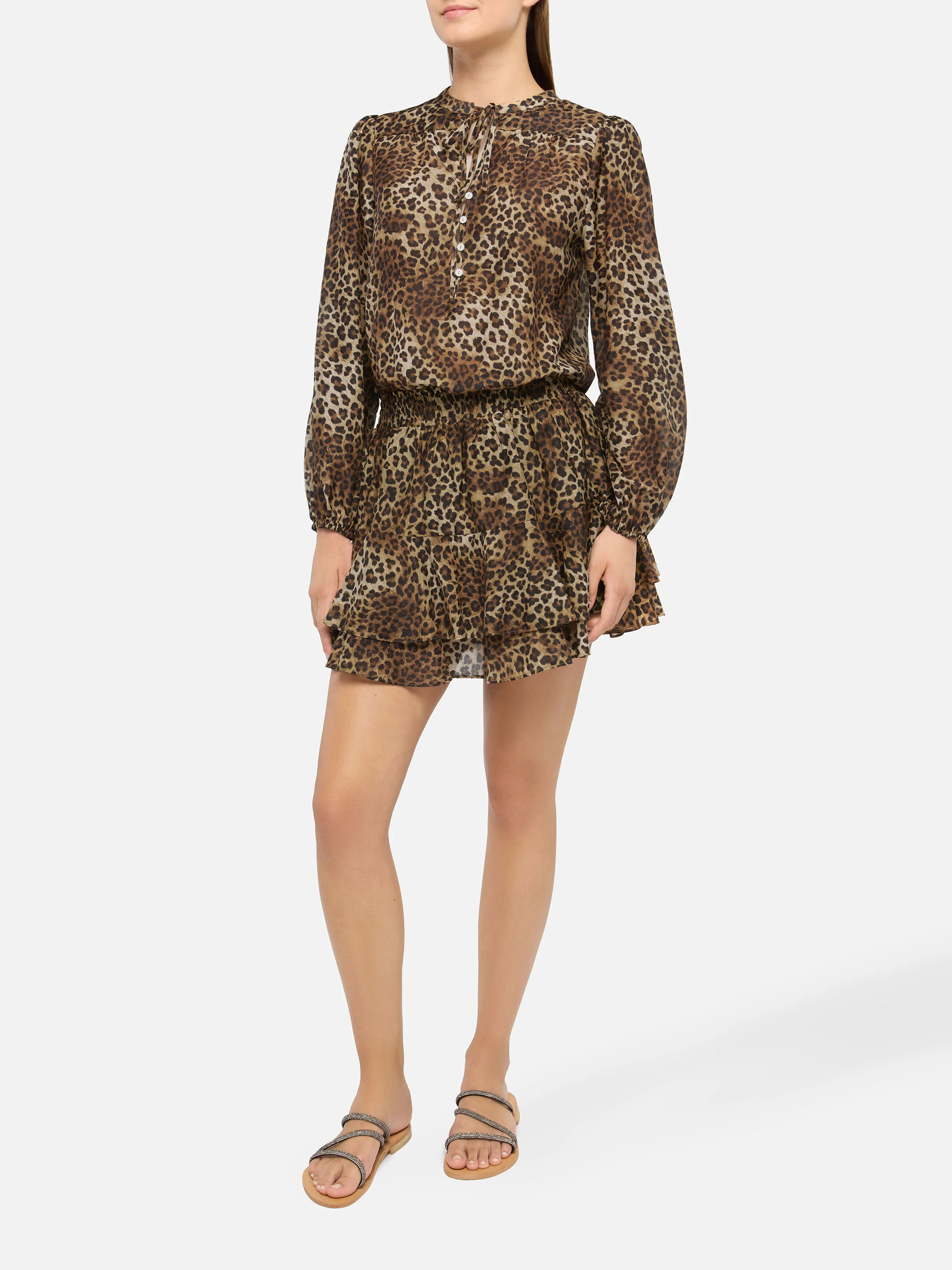Harper blusa in voile di seta con stampa animalier - Image 4