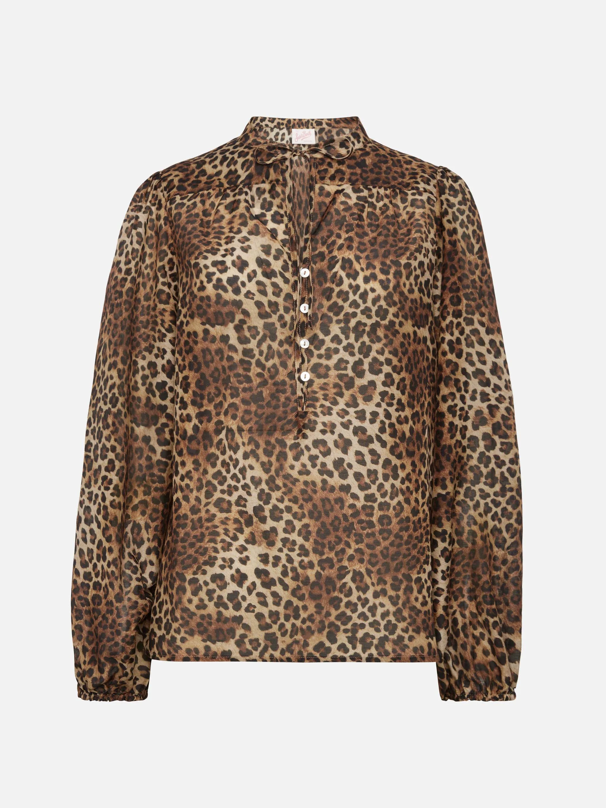 Harper blusa in voile di seta con stampa animalier - Image 5