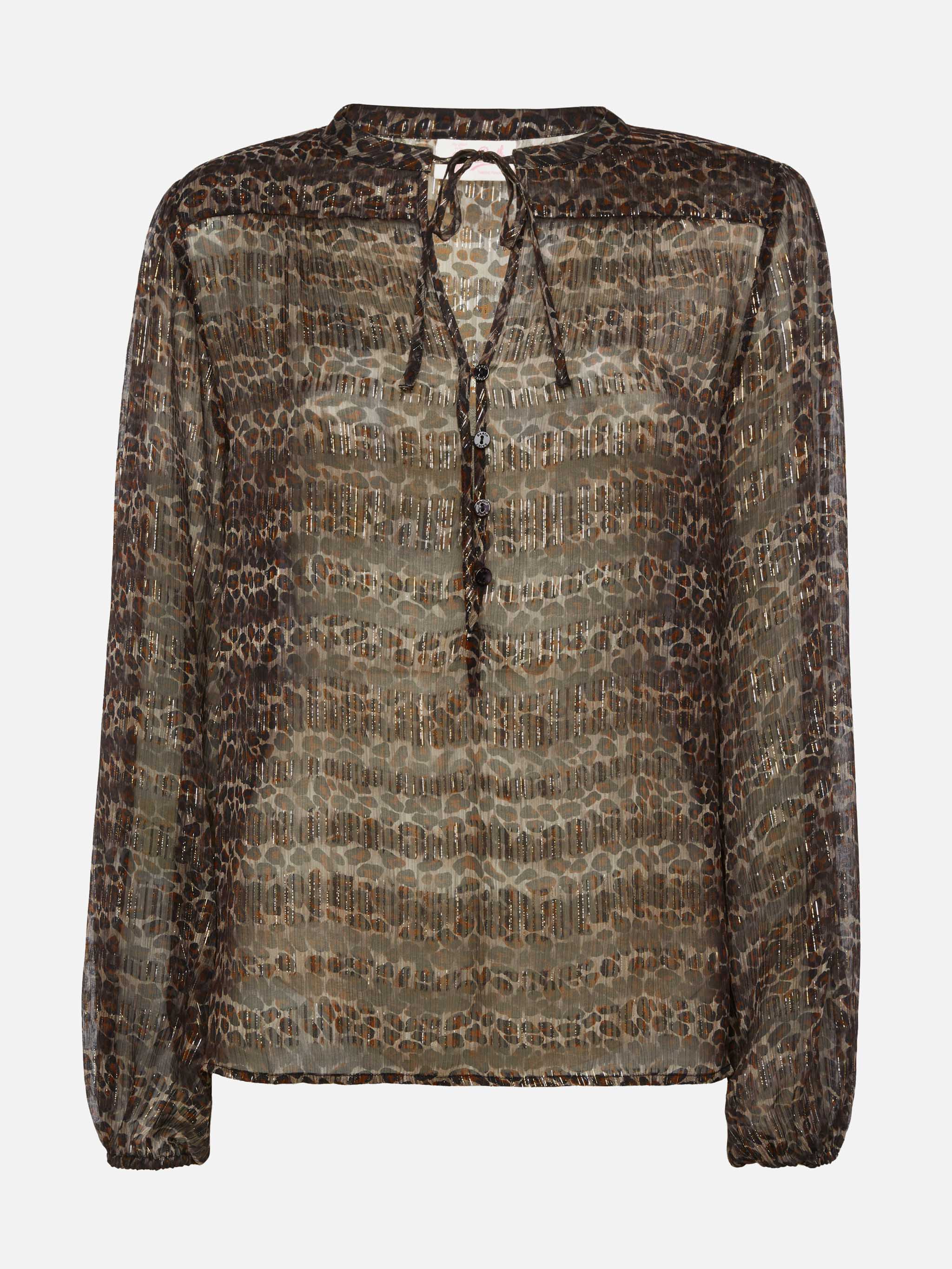 Harper blusa in voile di seta lurex con stampa animalier - Image 5