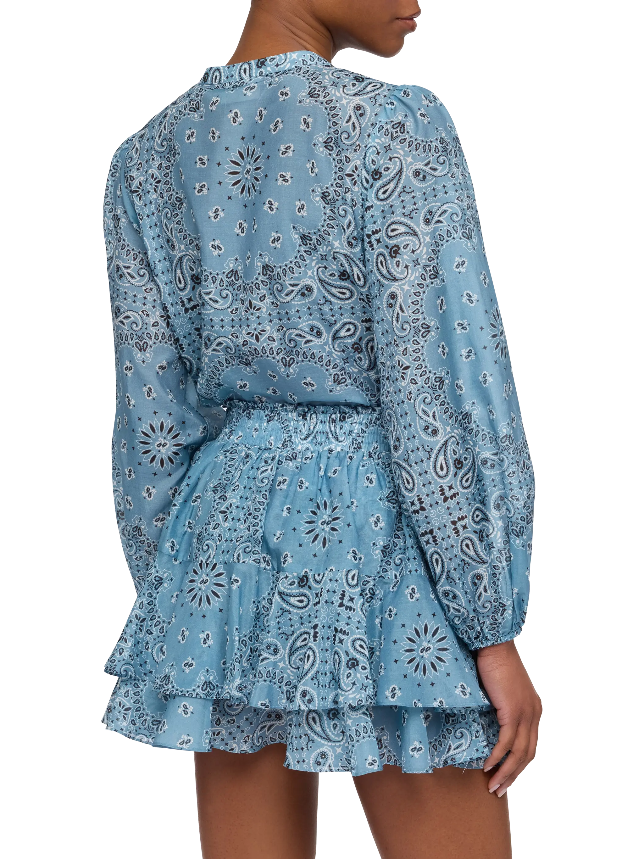 Harper blusa in voile di seta lurex con stampa bandana - Image 3