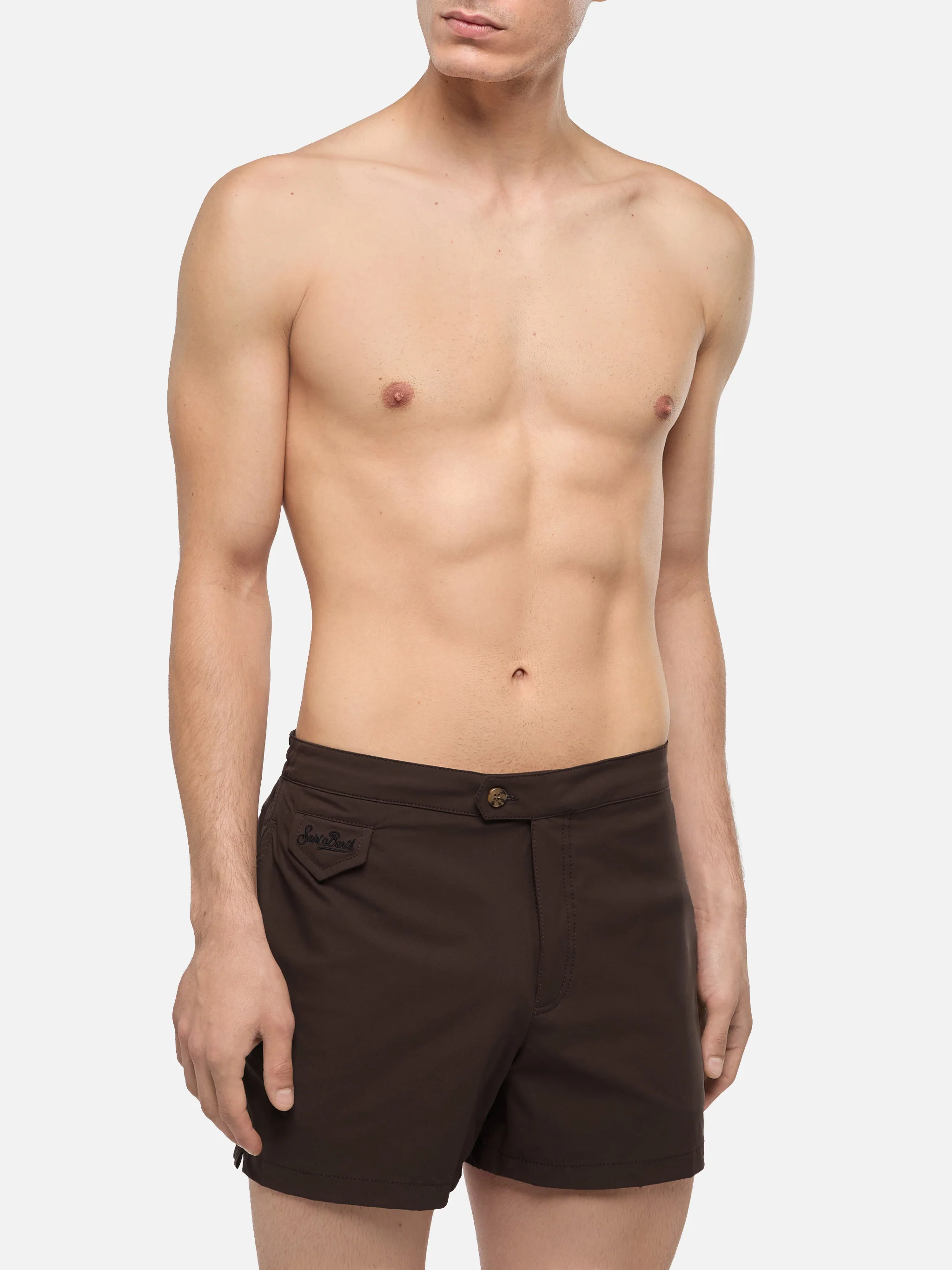 Costume mare Harrys marrone cammello a taglio aderente - Image 3