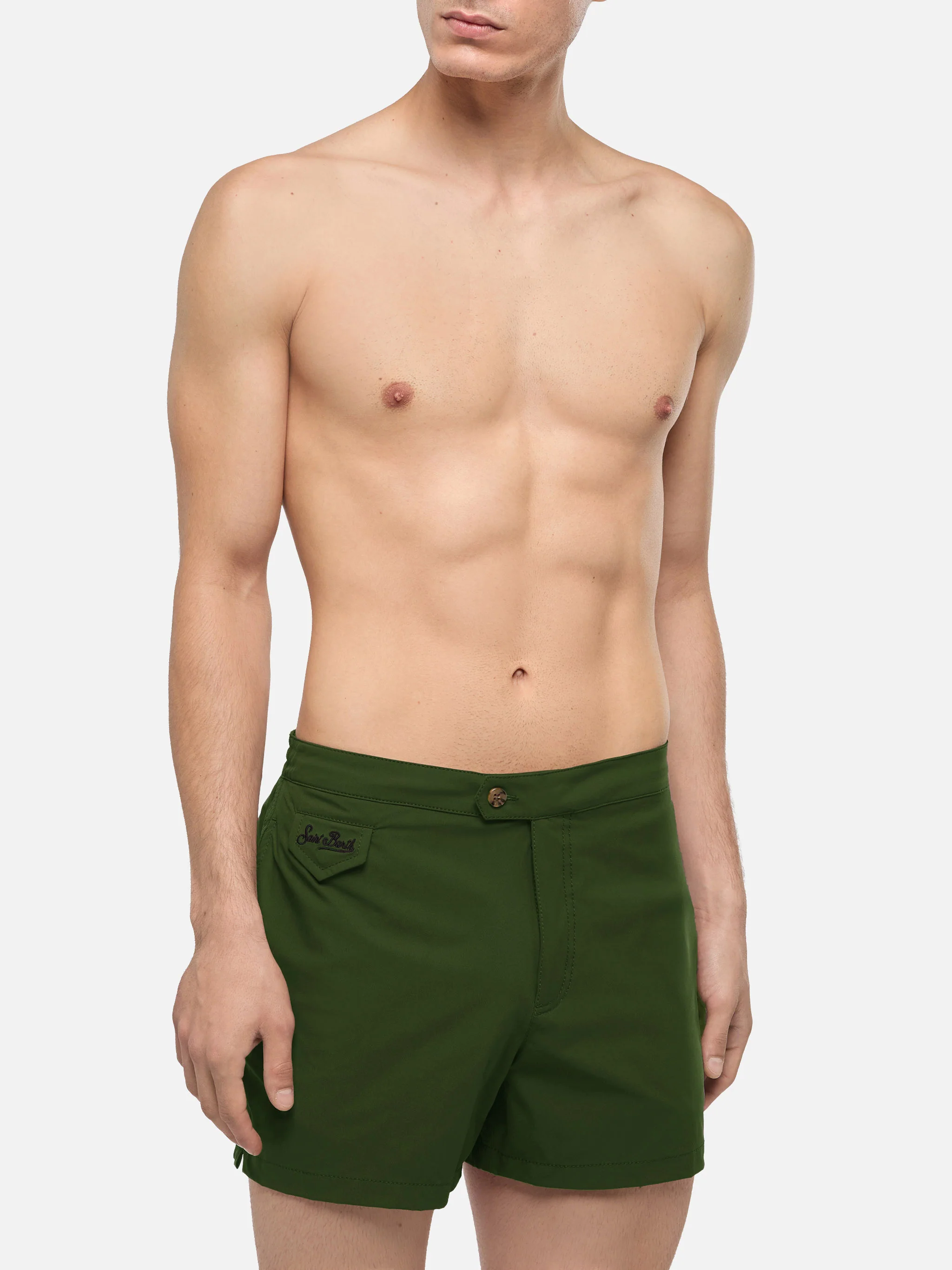 Costume mare Harrys verde militare a taglio aderente - Image 3