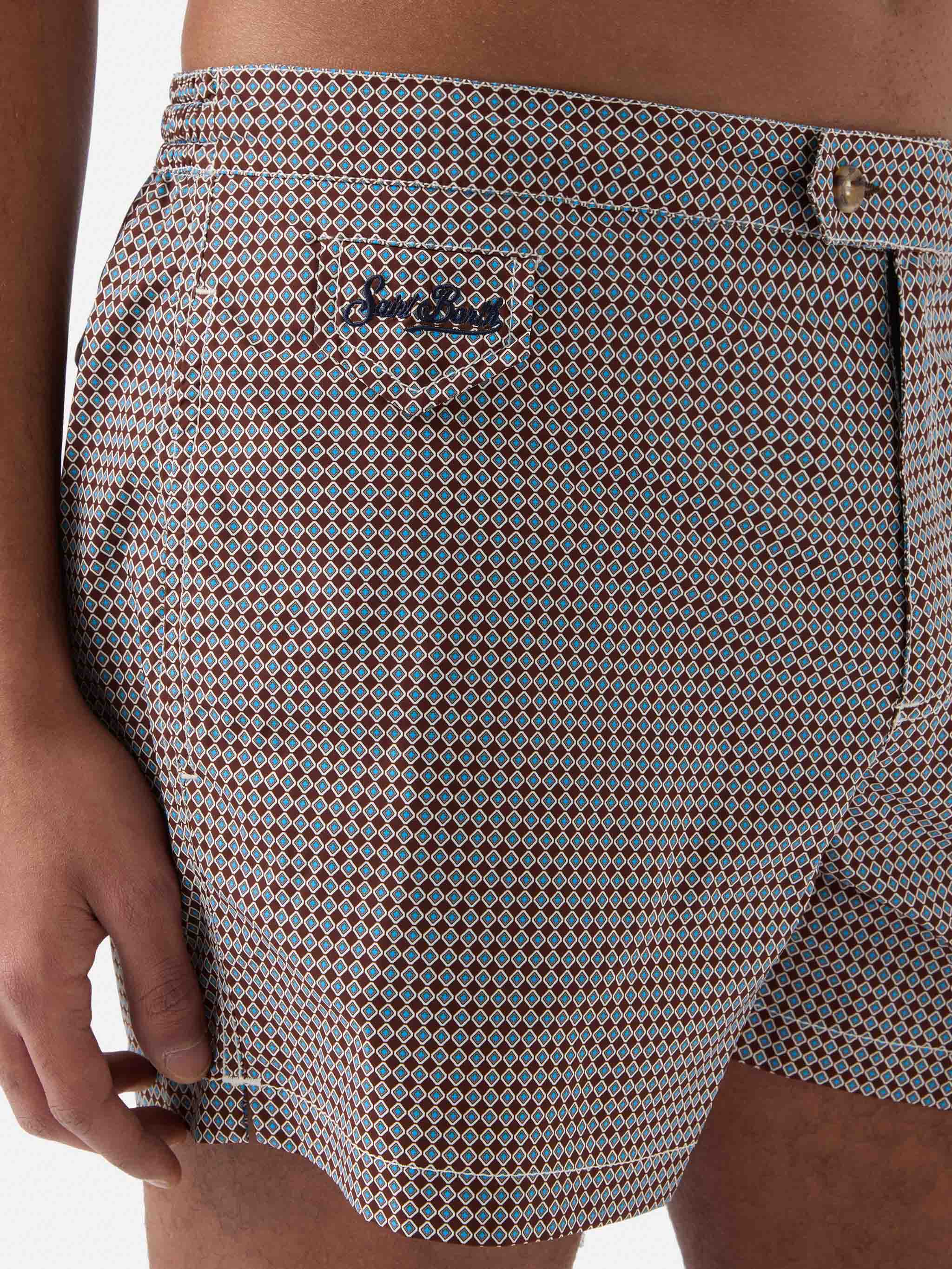 Costume mare Harrys marrone con stampa geometrica - Image 4
