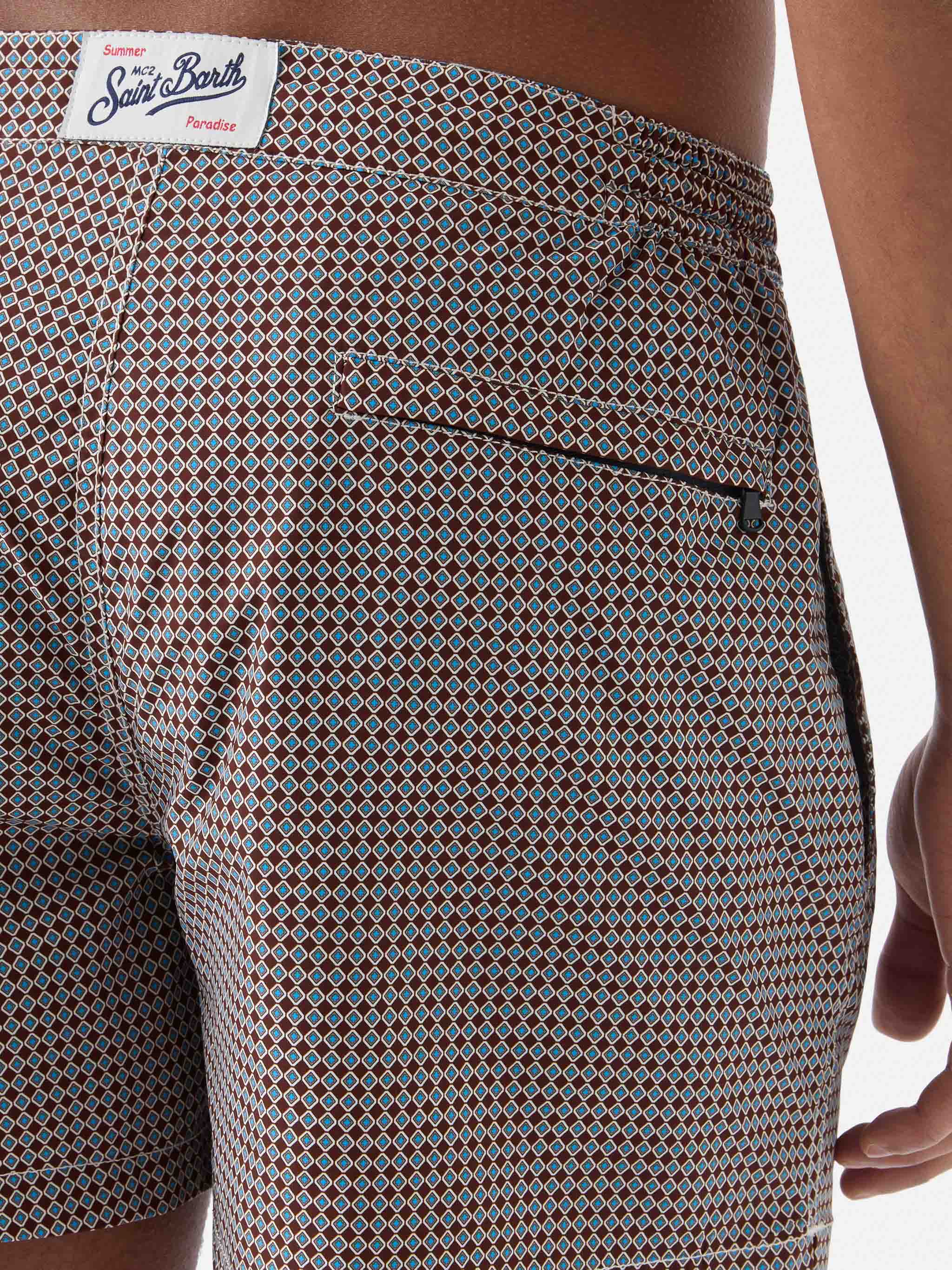 Costume mare Harrys marrone con stampa geometrica - Image 6