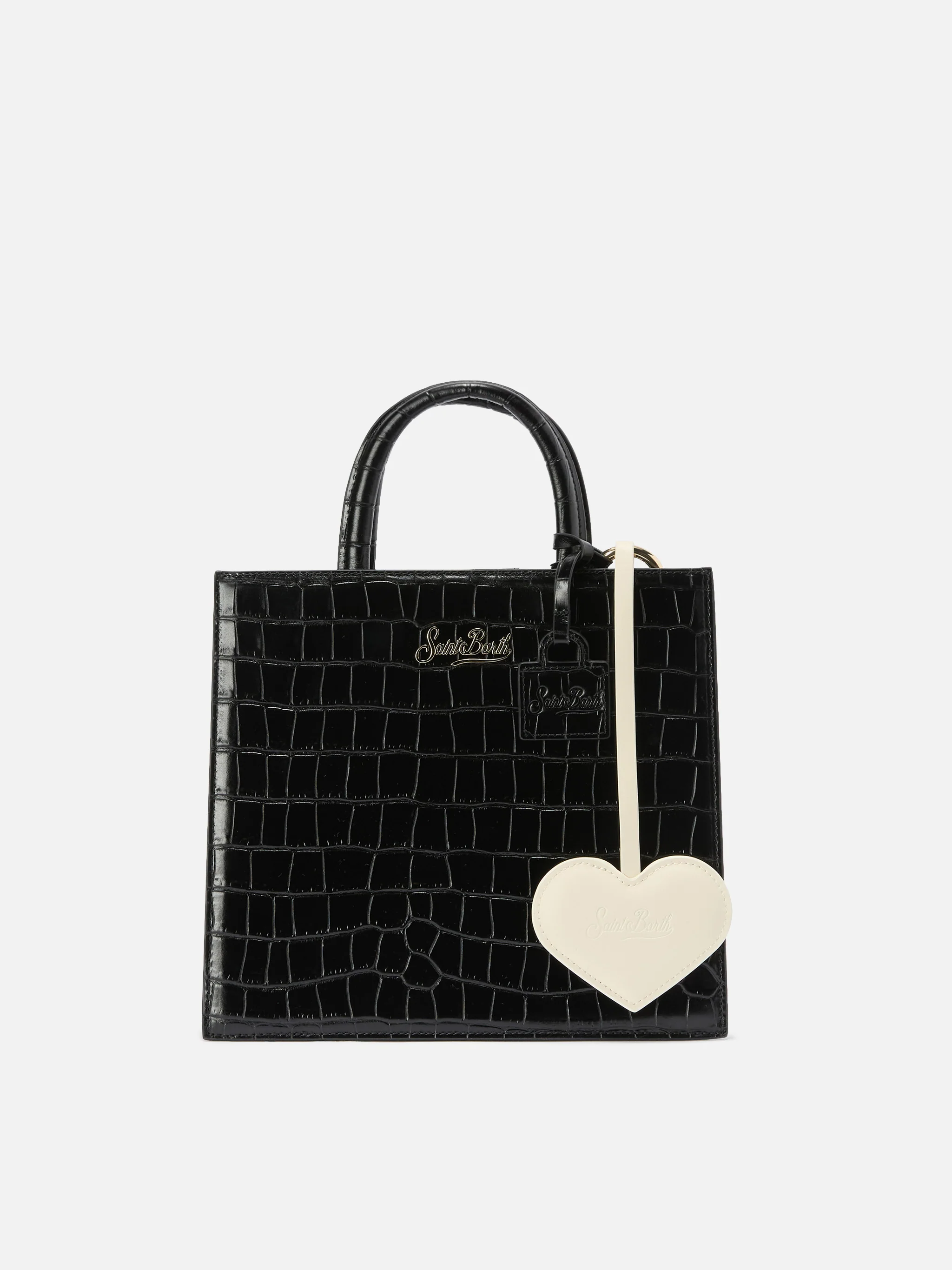 Bag Charm a cuore in pelle bianca - Image 2