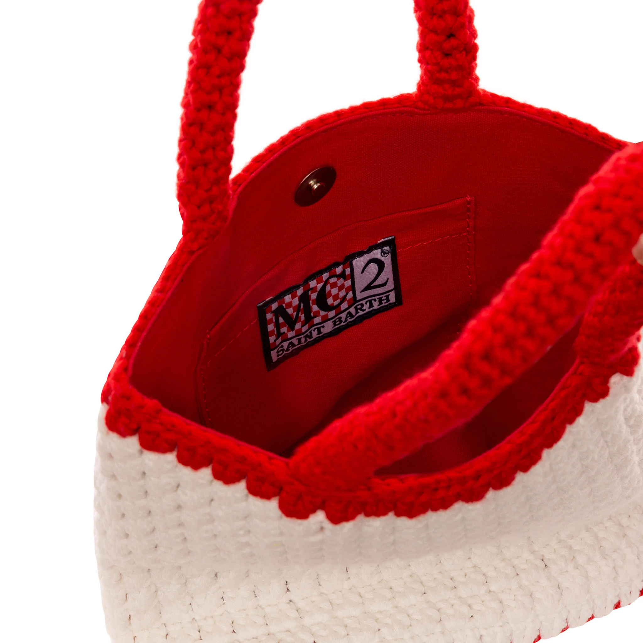 Borsa all'uncinetto con ricamo a cuore - Image 3