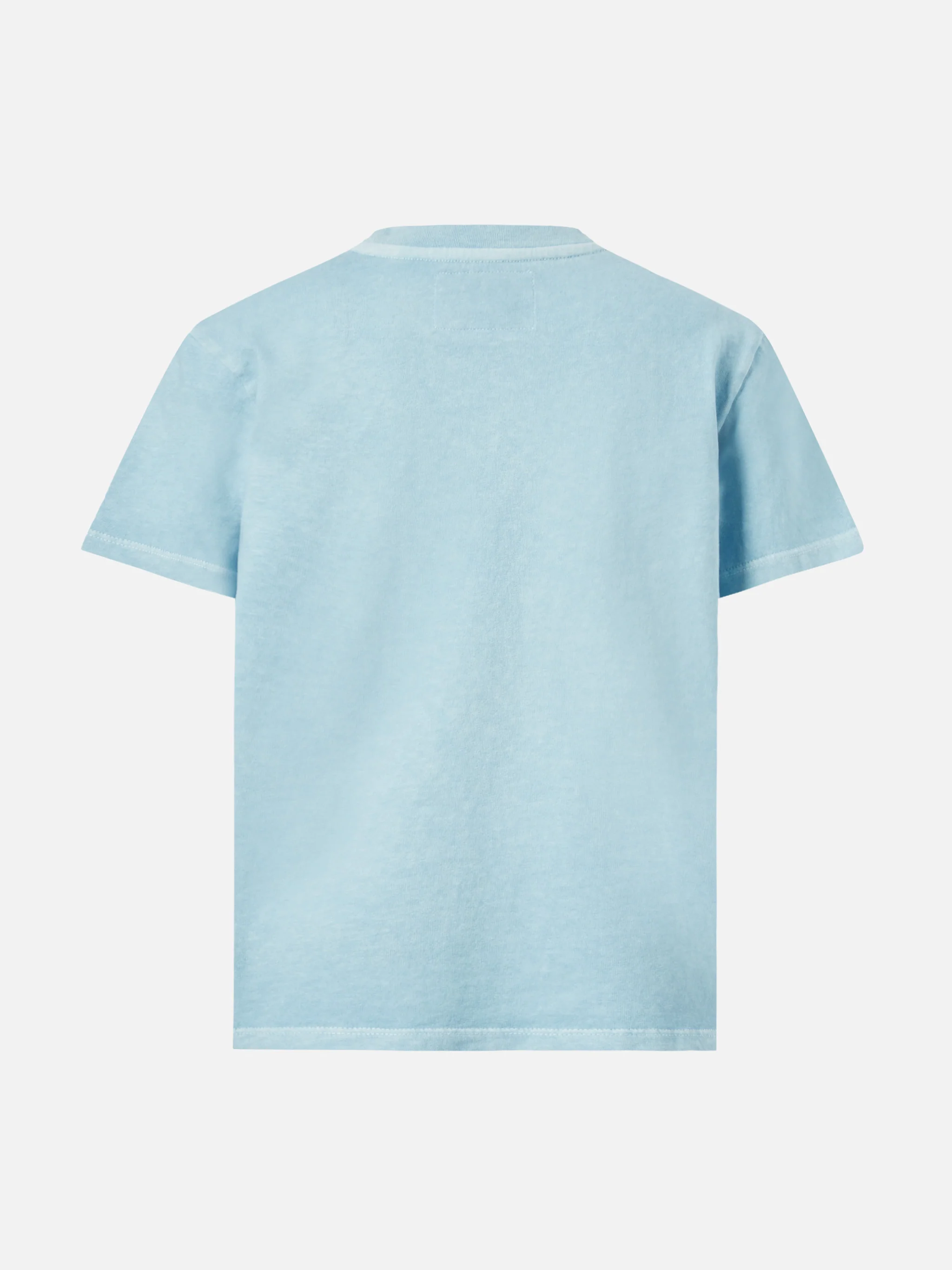 T-shirt in cotone pesante Cameron in azzurro vintage - Image 3