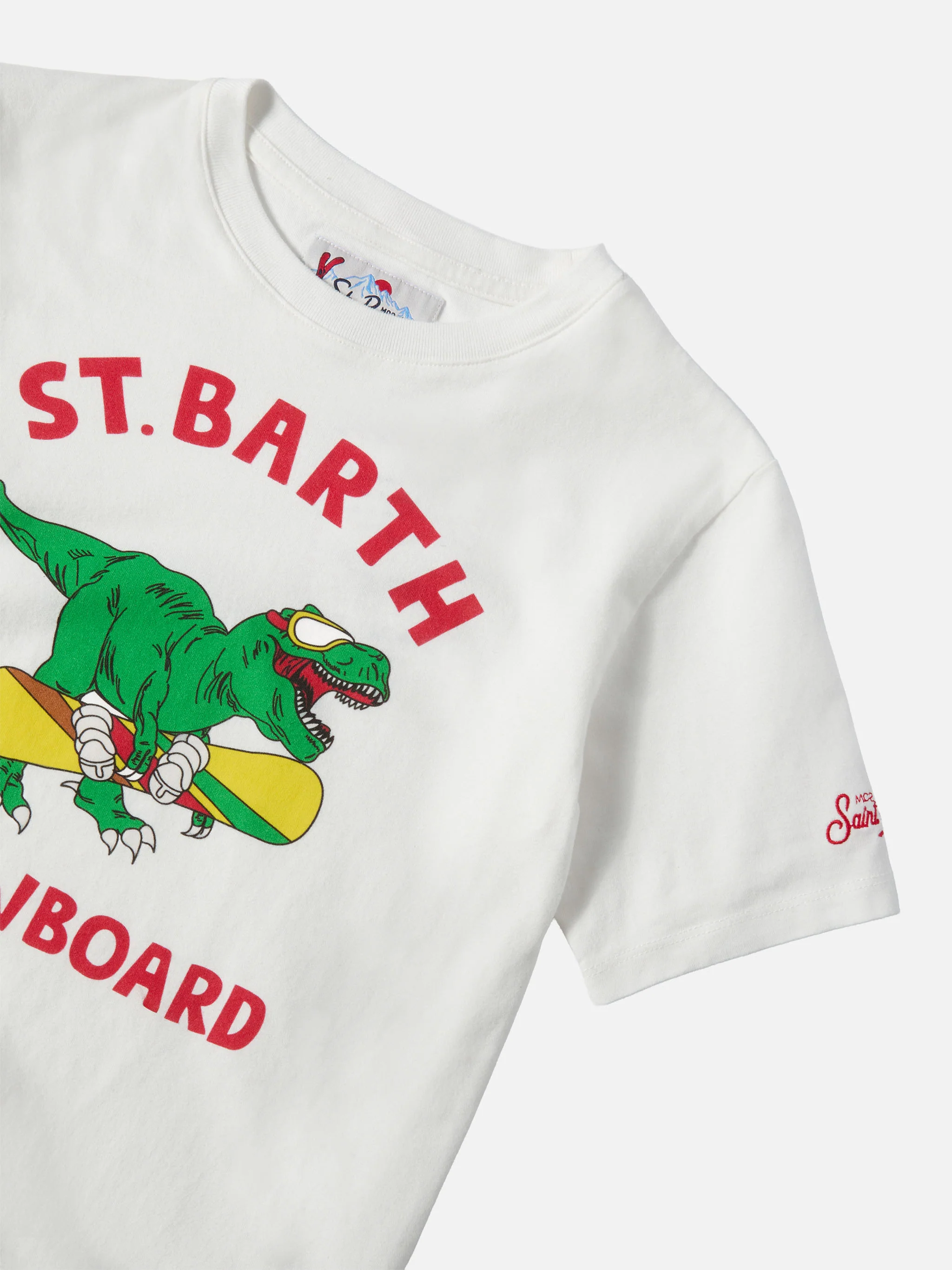 T-shirt in cotone pesante Cameron con stampa dinosauro skater - Image 2