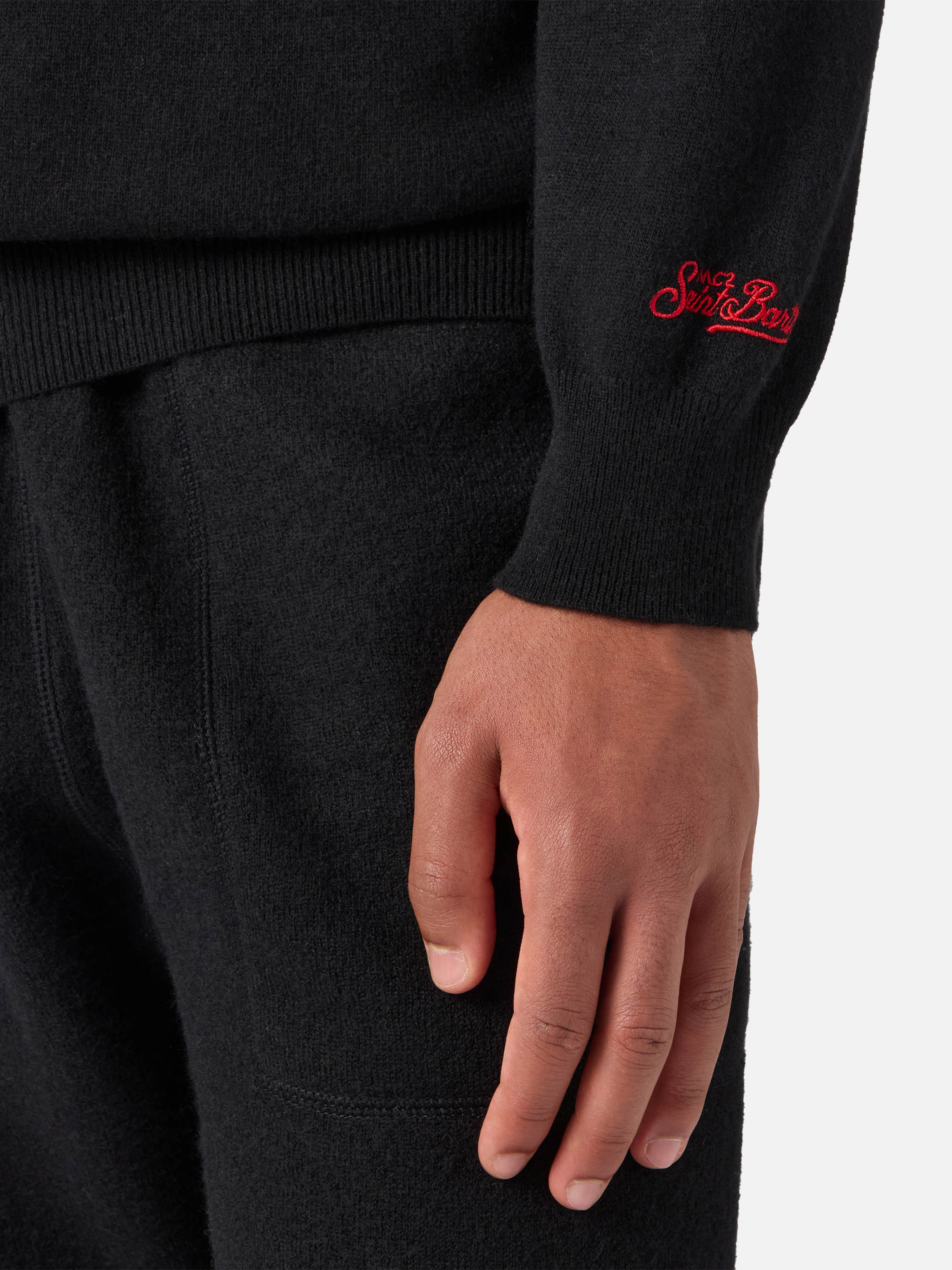 Girocollo Heron light nero con jacquard Yuppies e ricamo | YUPPIES SPECIAL EDITION - Image 4