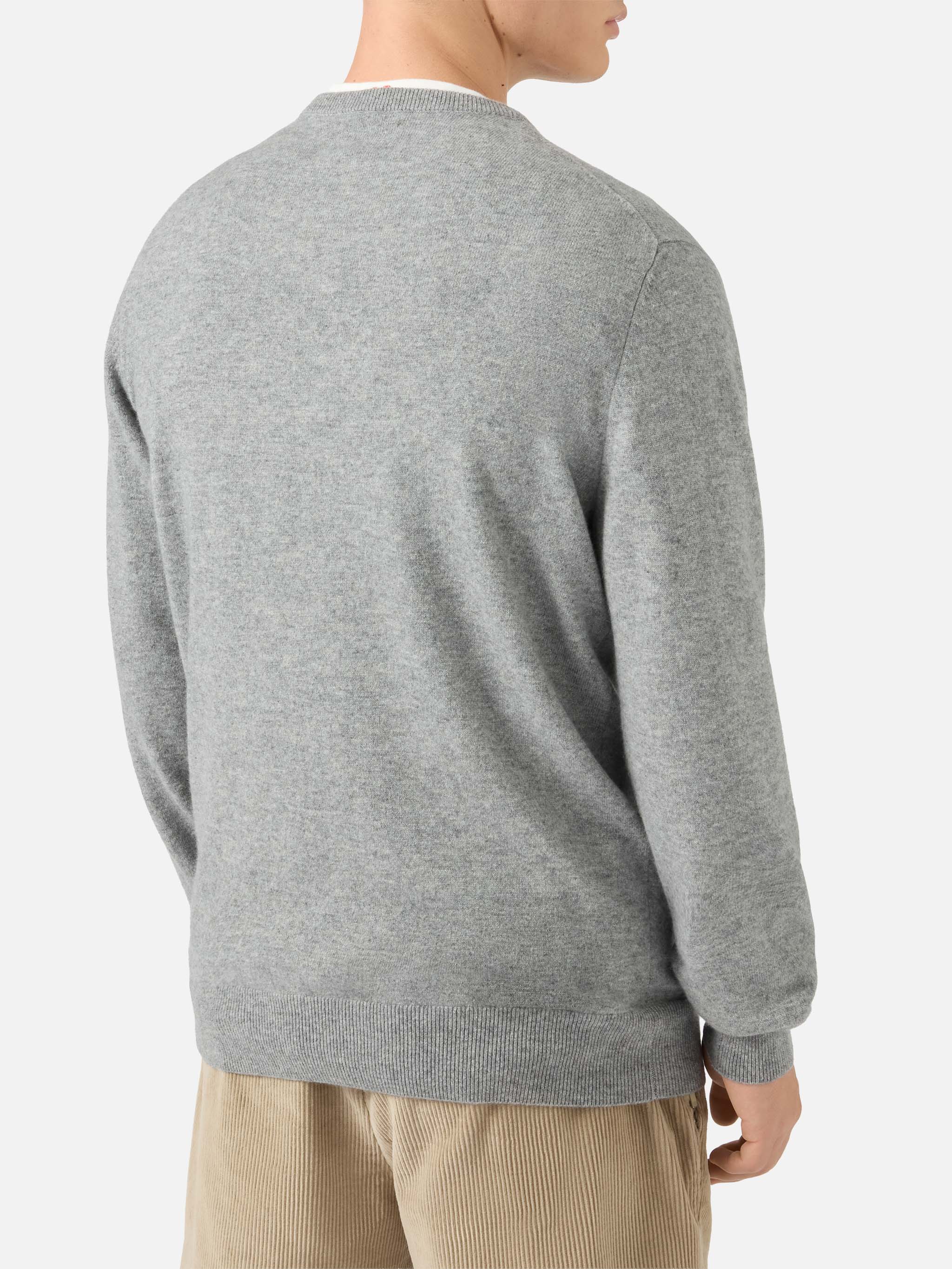 Maglione Heron Light in 100% CASHMERE grigio con intarsio St. Moritz | ST. MORITZ TOP OF THE WORLD - Image 3