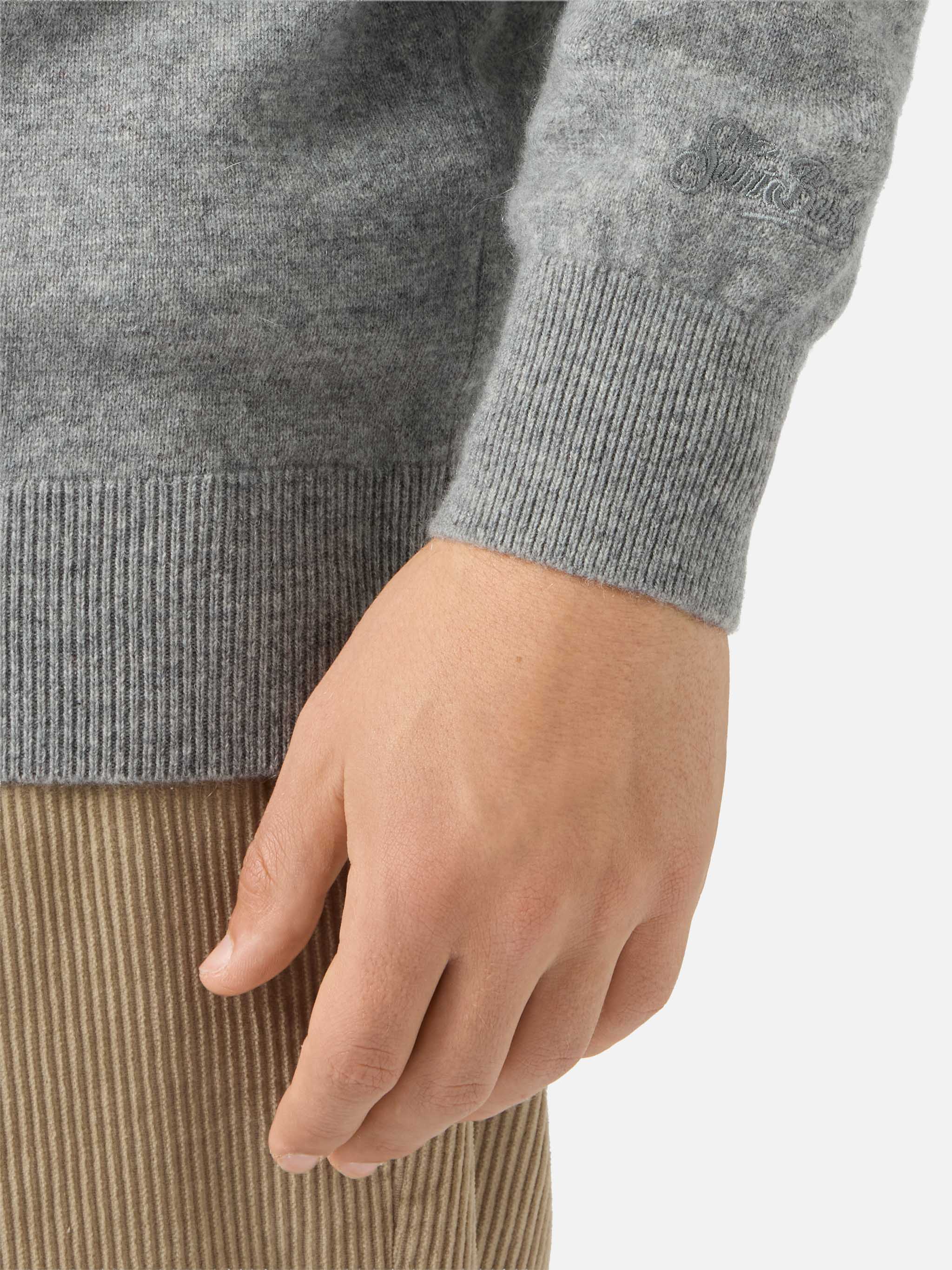 Maglione Heron Light in 100% CASHMERE grigio con intarsio St. Moritz | ST. MORITZ TOP OF THE WORLD - Image 4